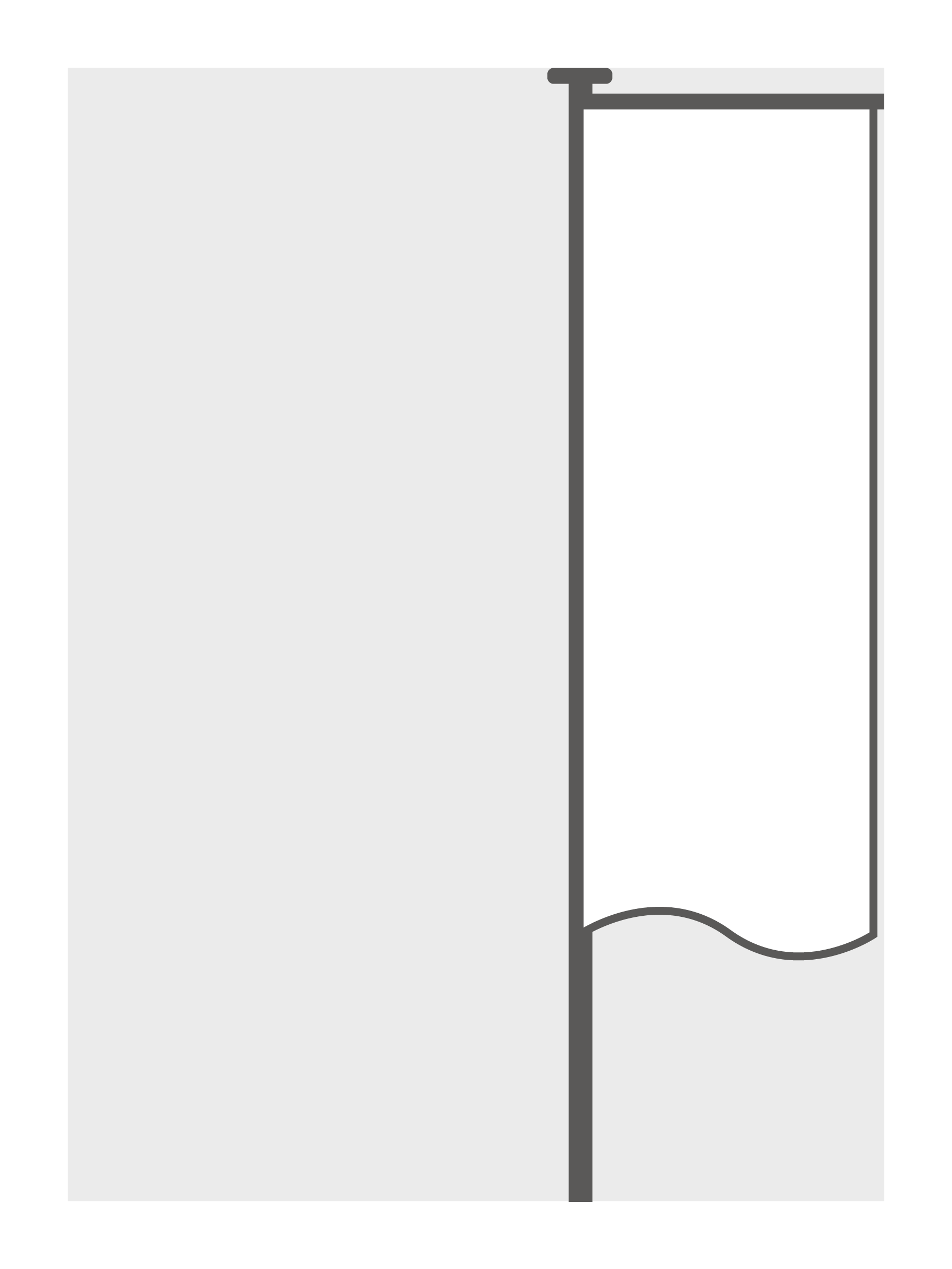 Mastvlag met open zoom (120 x 350 cm)