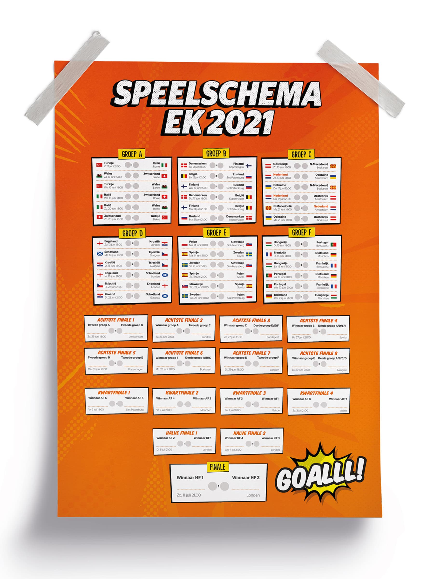 EK Speelschema Posters Met Eigen Logo Bestellen | Drukwerkdeal.nl