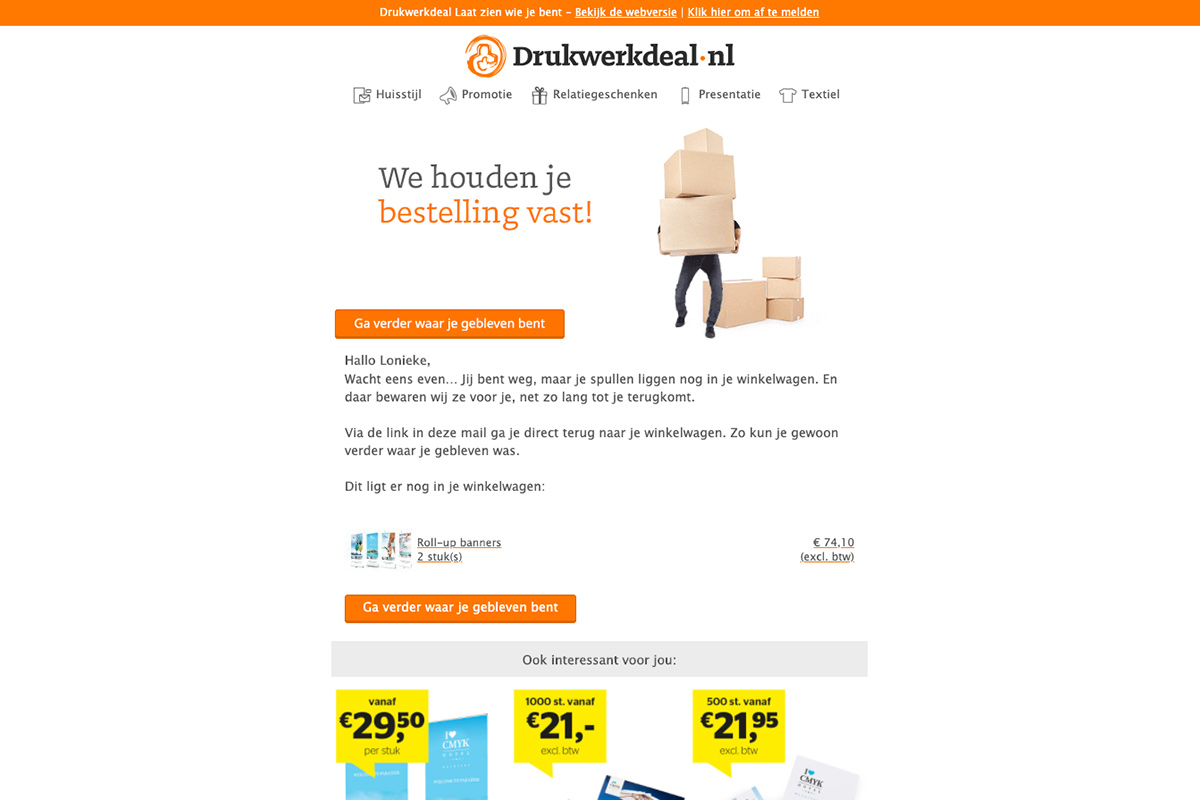 Meer klanten met je e-mail nieuwsbrief afbeelding winkelverlaters