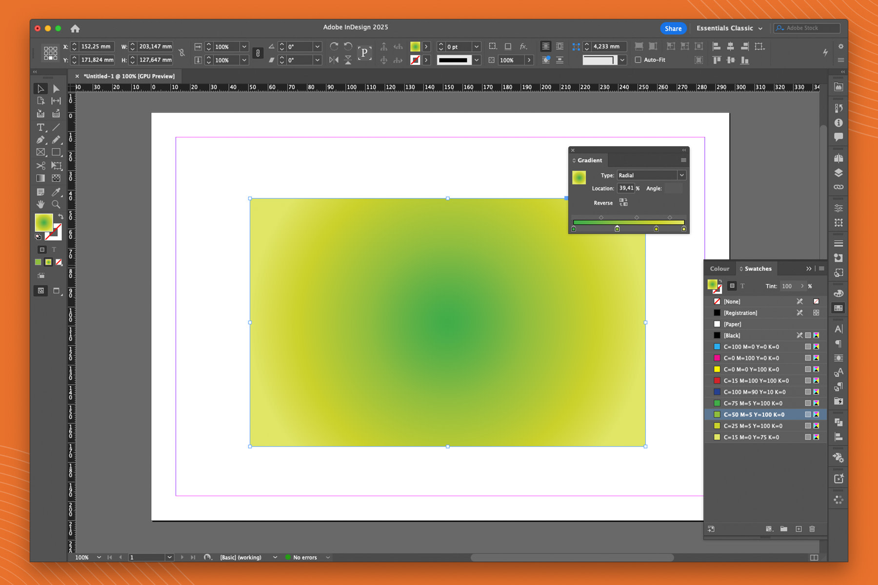 InDesign: gradient in 5 stappen