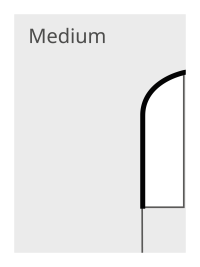 Beachflag medium met zwarte band  (245 cm)