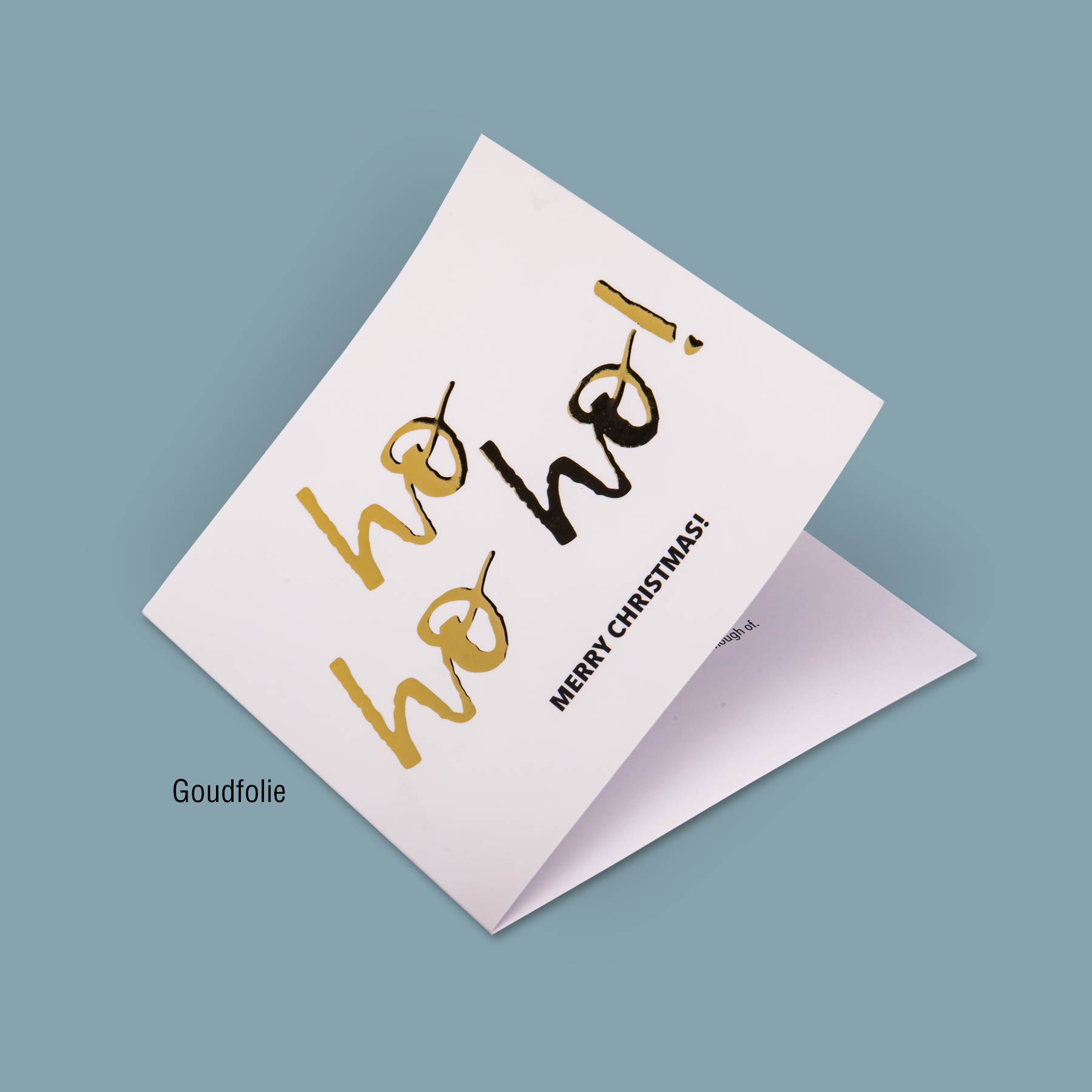 Kerstkaart goudfolie