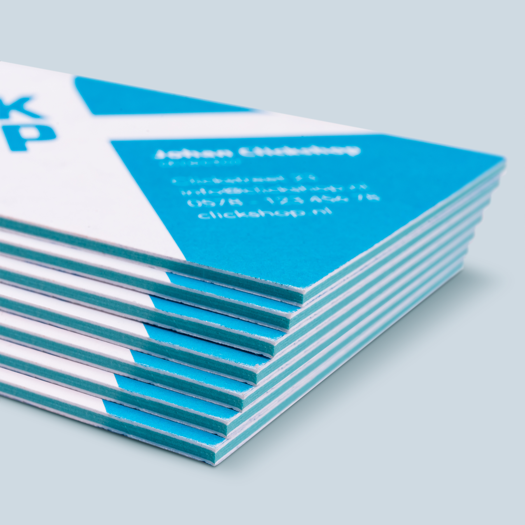 Visitekaartje gekleurde kern felblauw