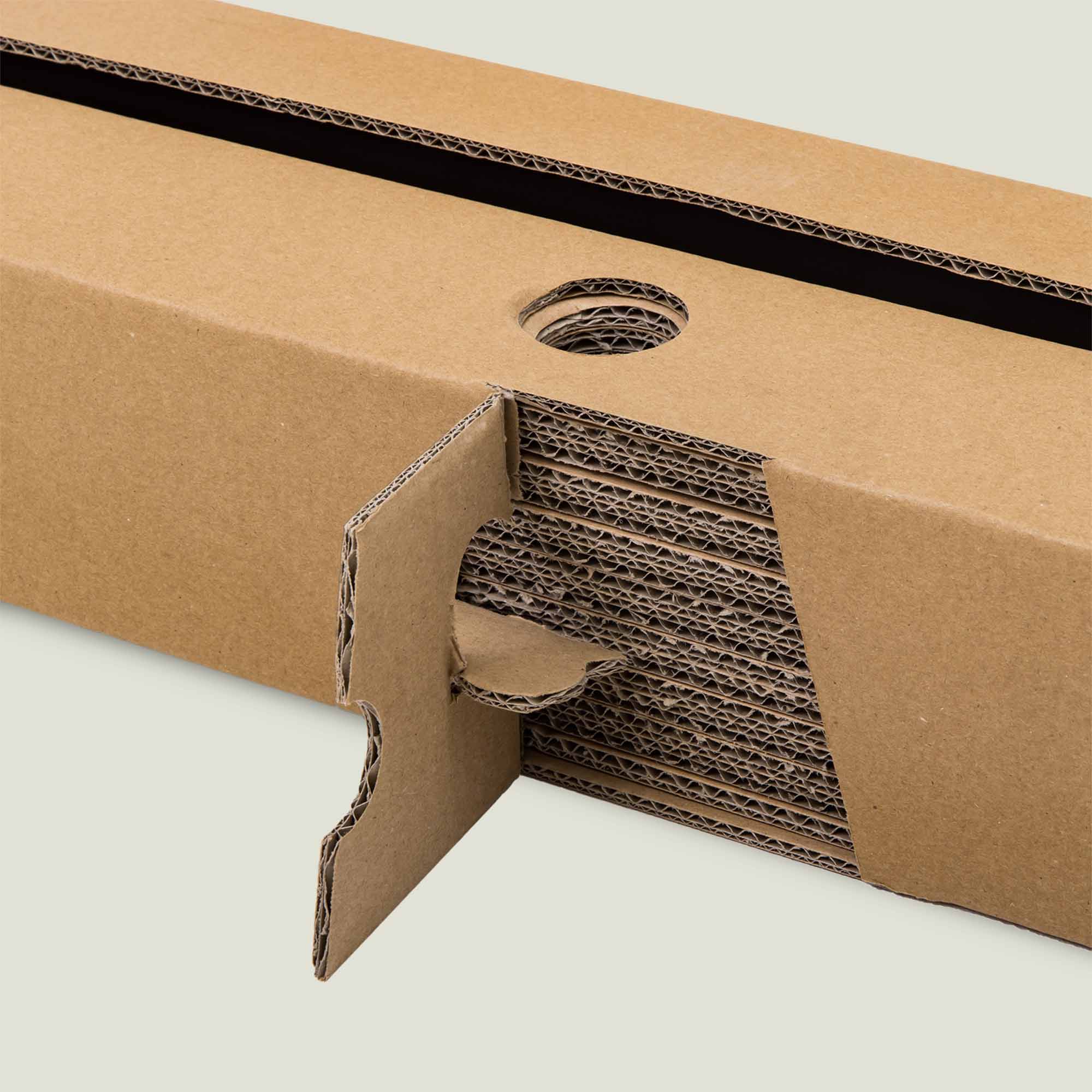 Kartonnen roll-up banner casette achterkant