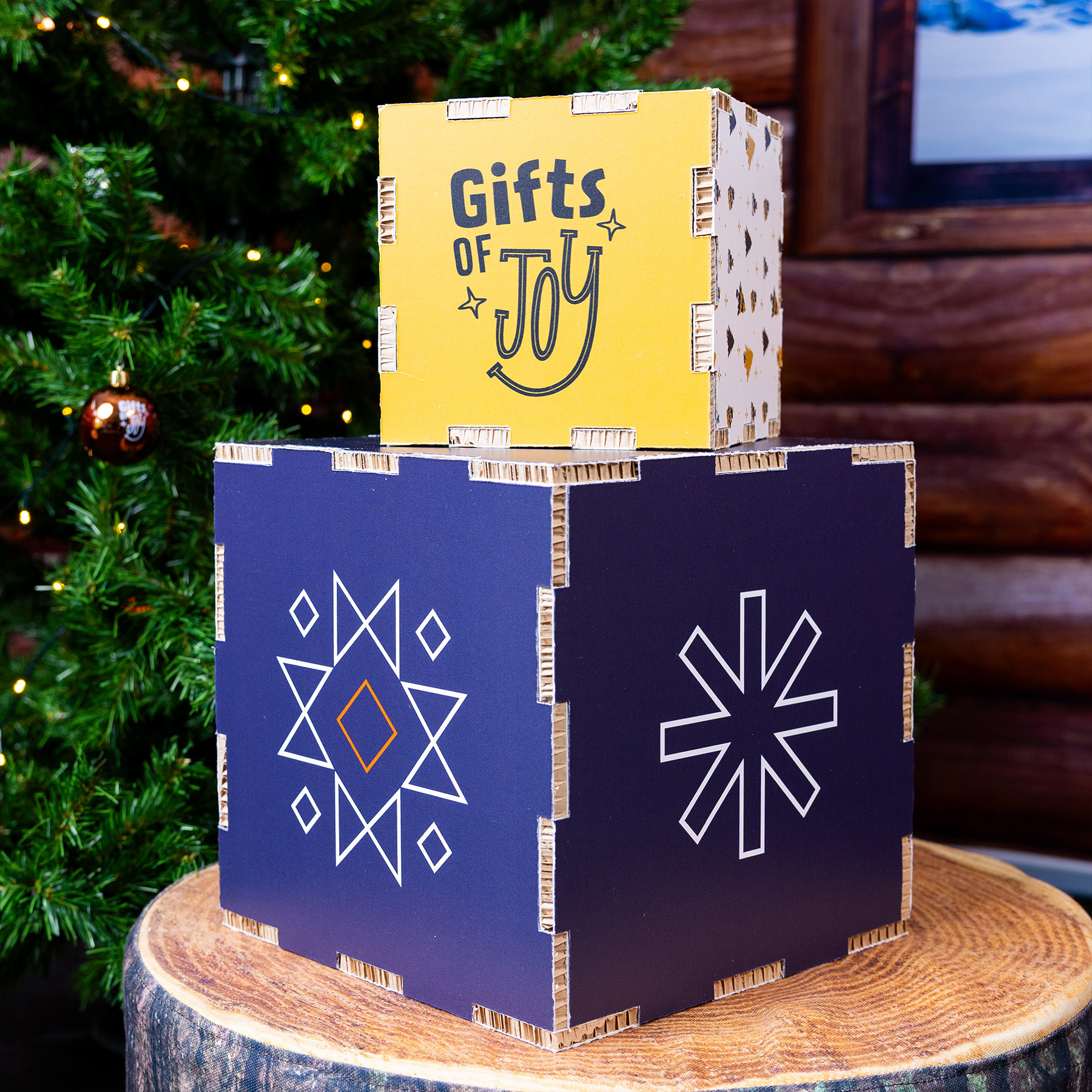 Kerstproducten winkelaankleding