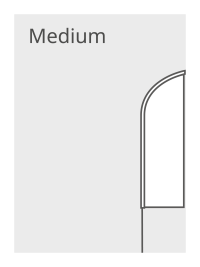 Beachflag medium met witte band  (245 cm)