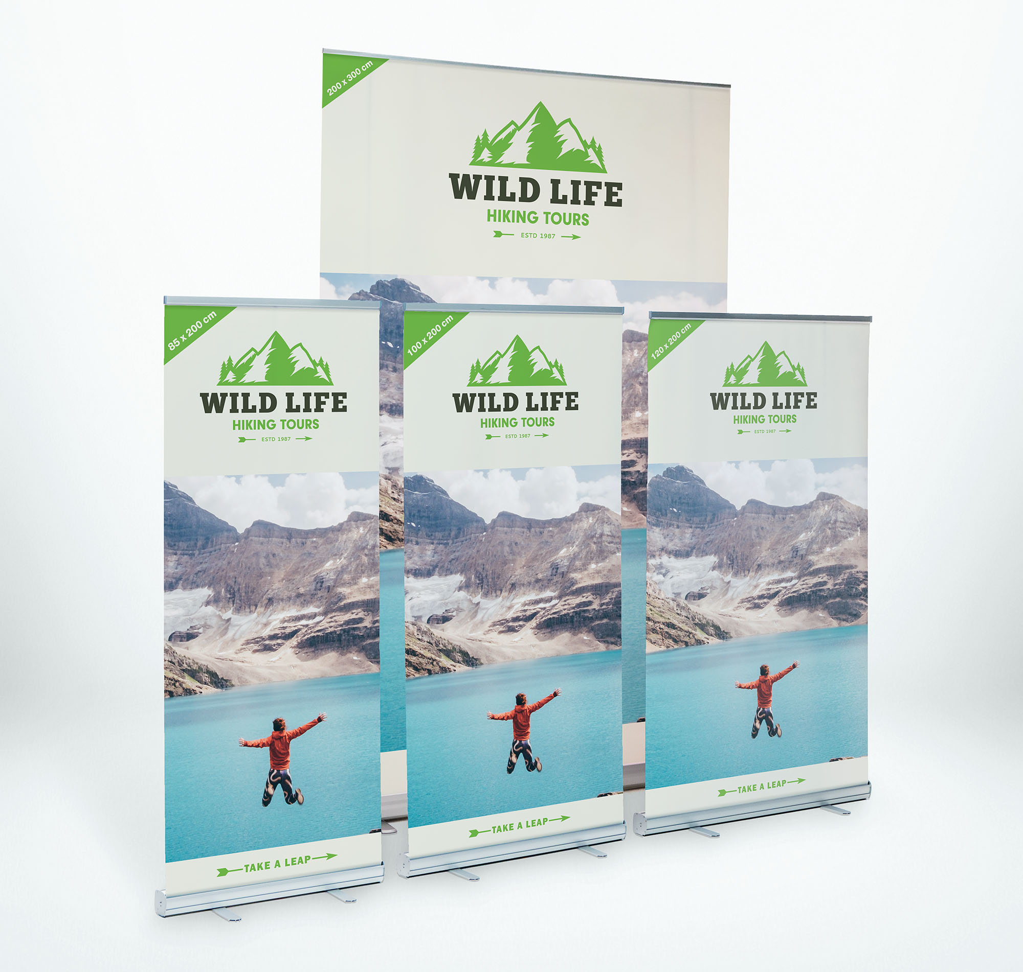 Roll-up banner maken small medium large xxl