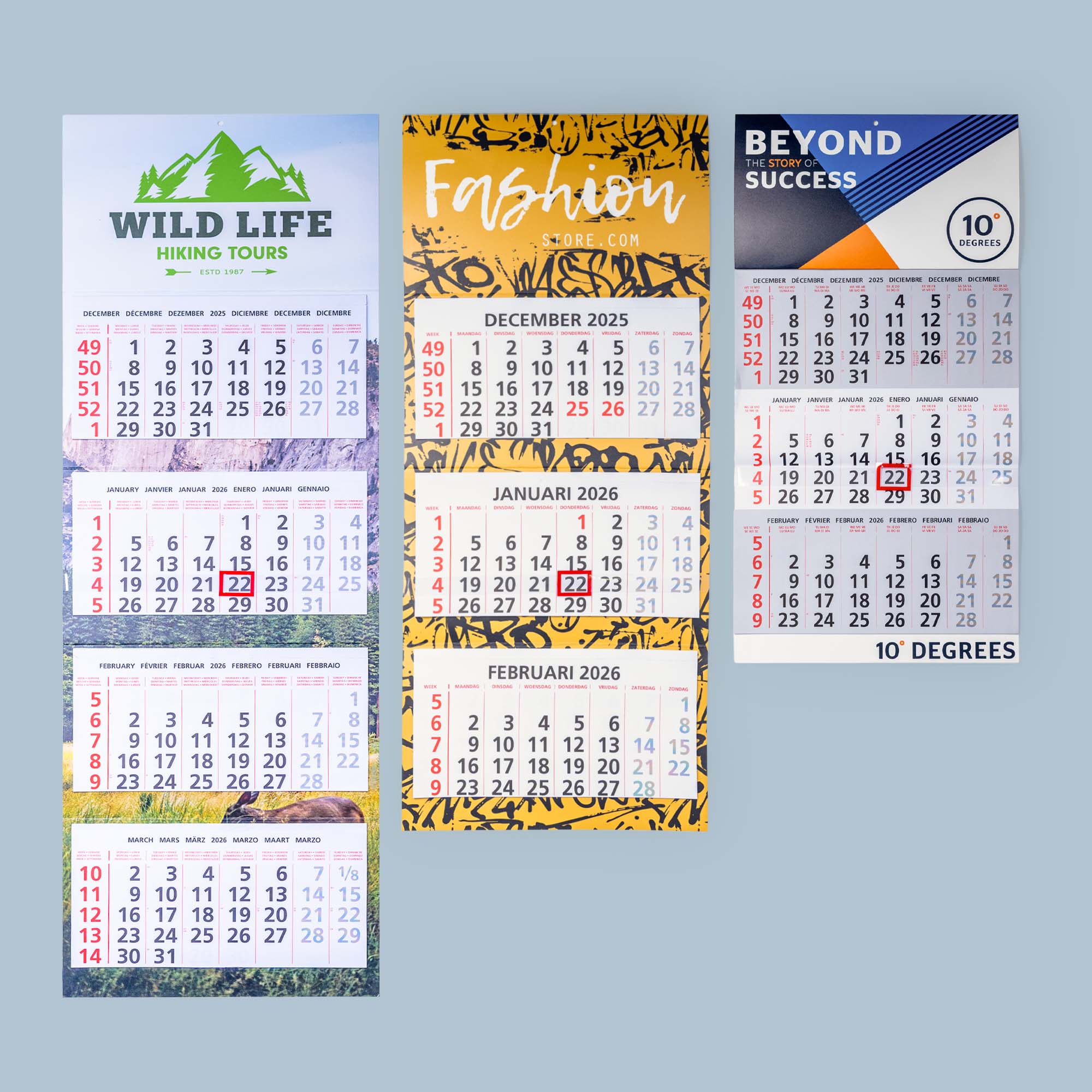 Maandkalender-formaten