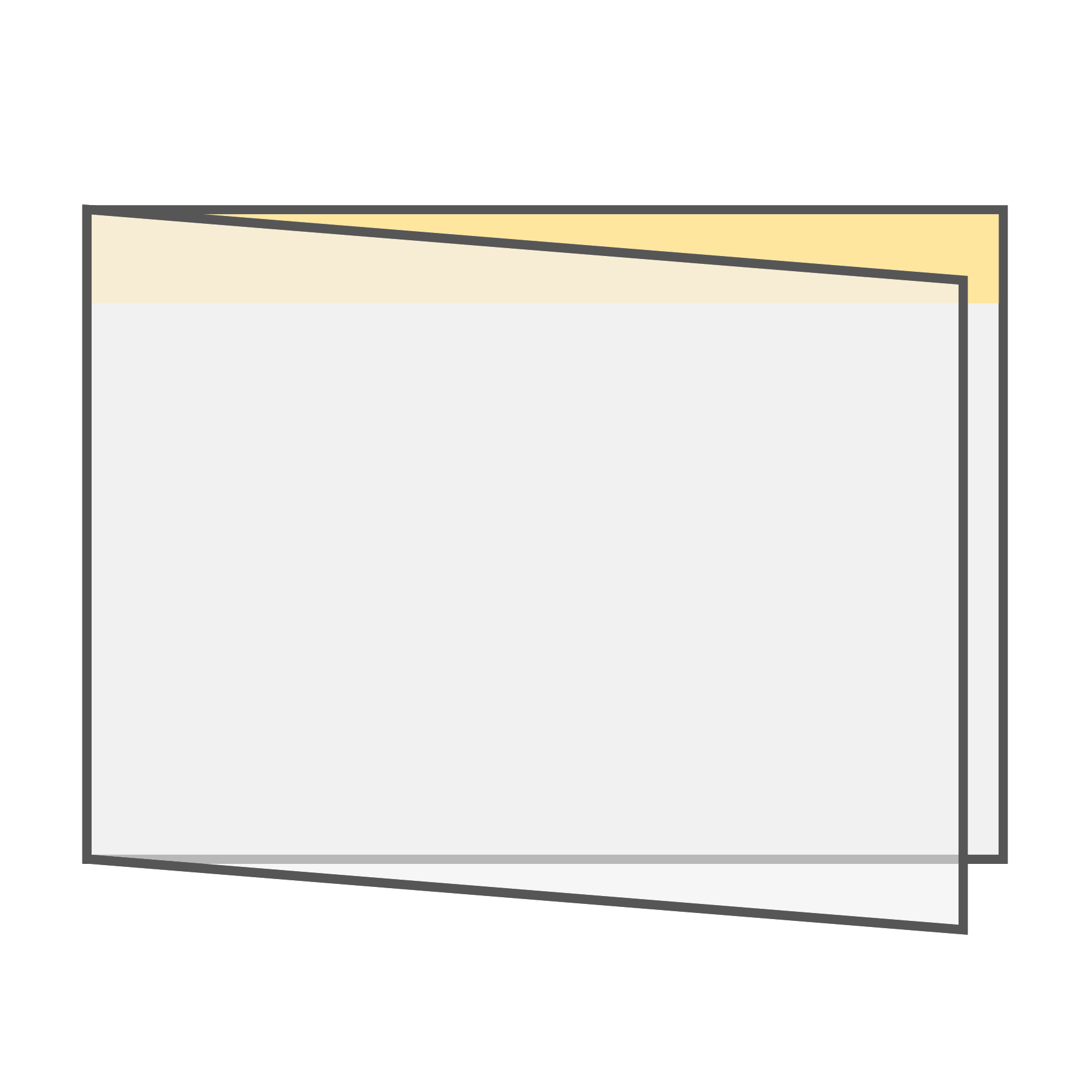 Liggend formaat, plakrand boven, naar links openen