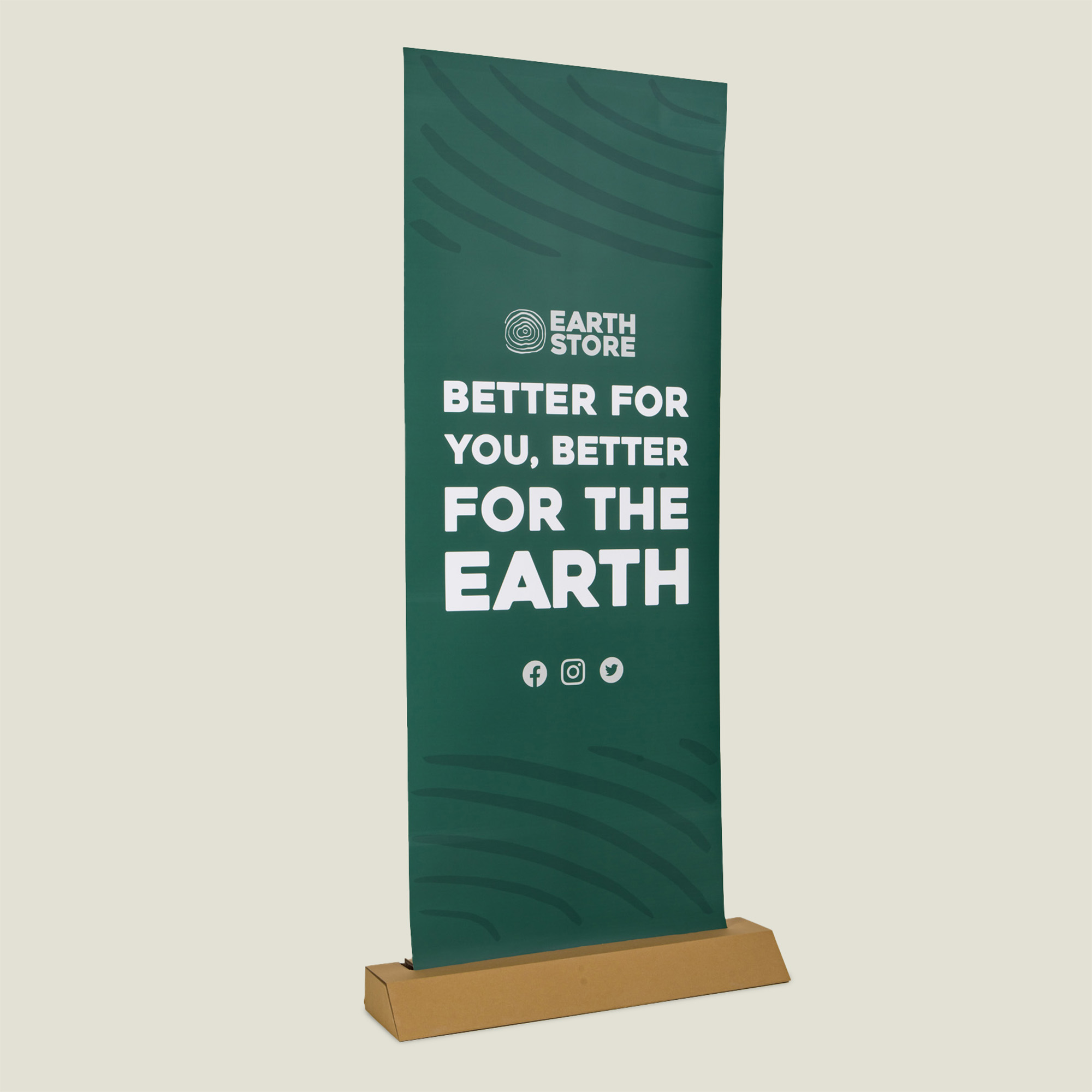 Kartonnen roll-up banner totaal