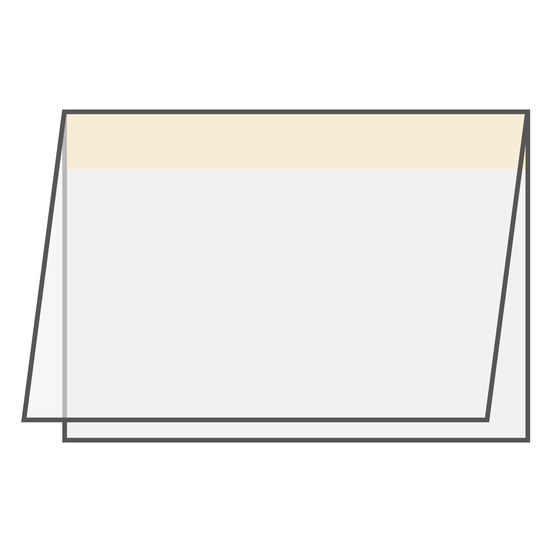 Liggend formaat, plakrand boven, naar boven openen