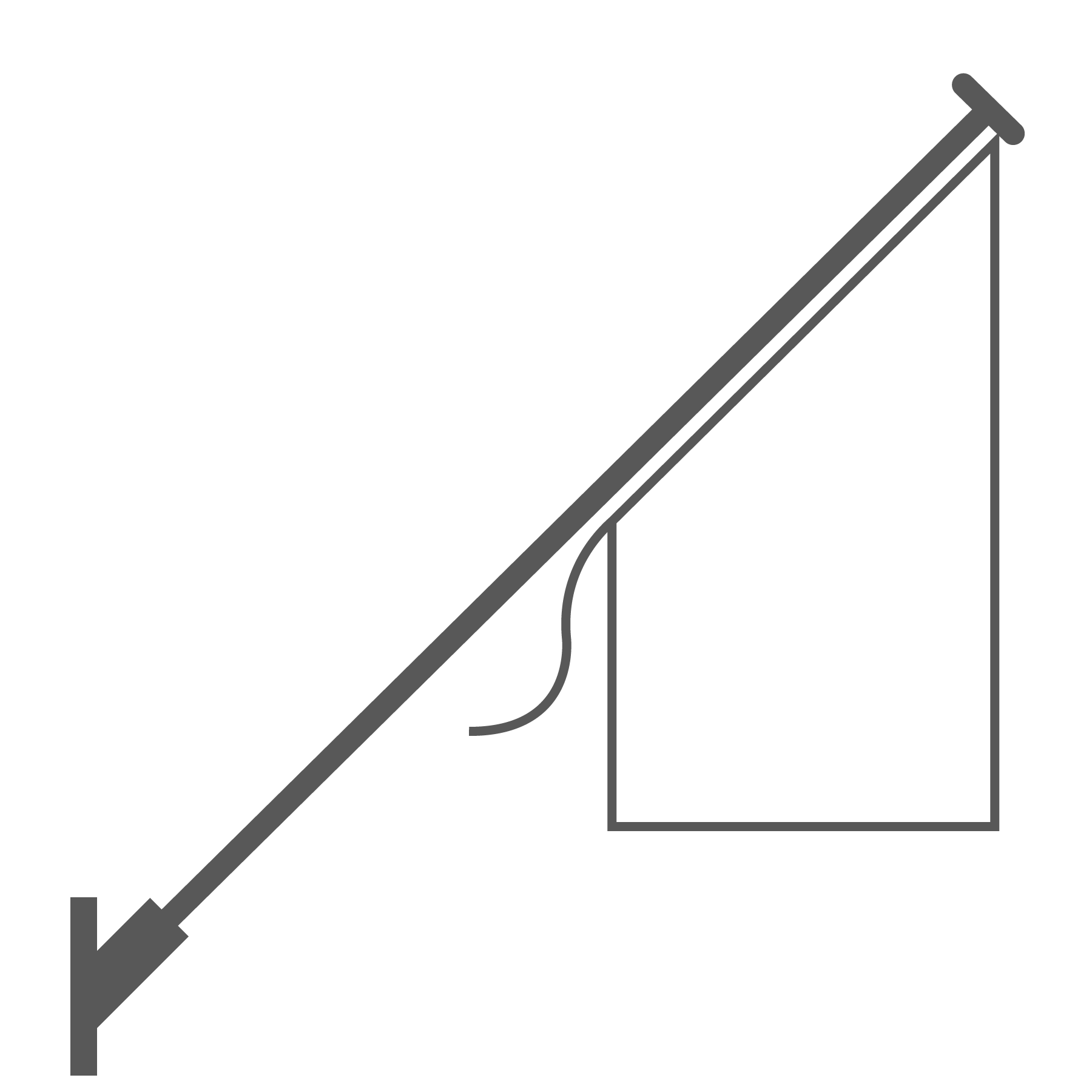 Vlag, 200 cm stok en stokhouder