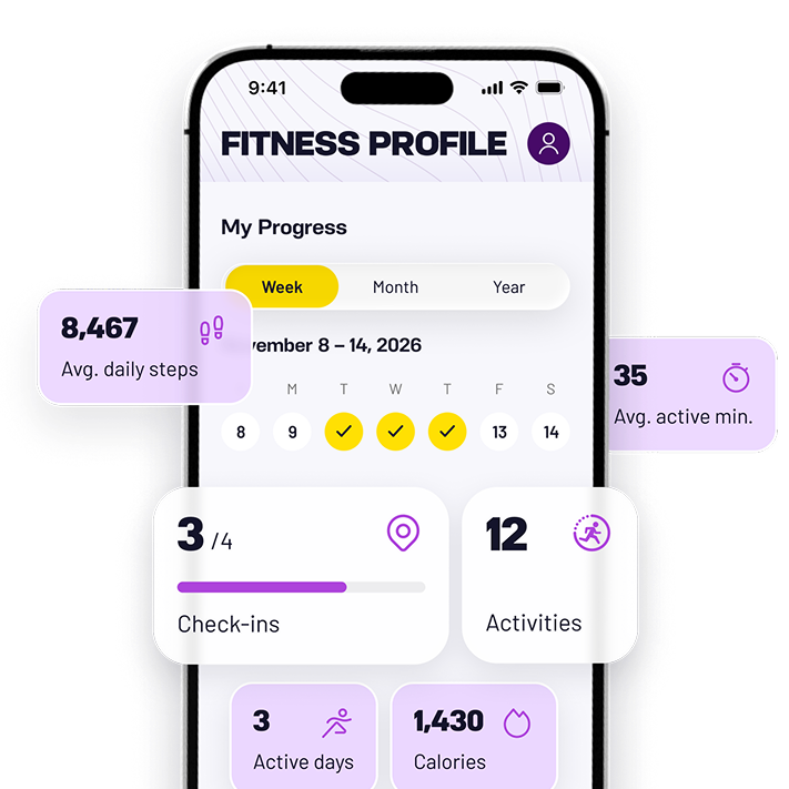 Mobile app Workouts screen