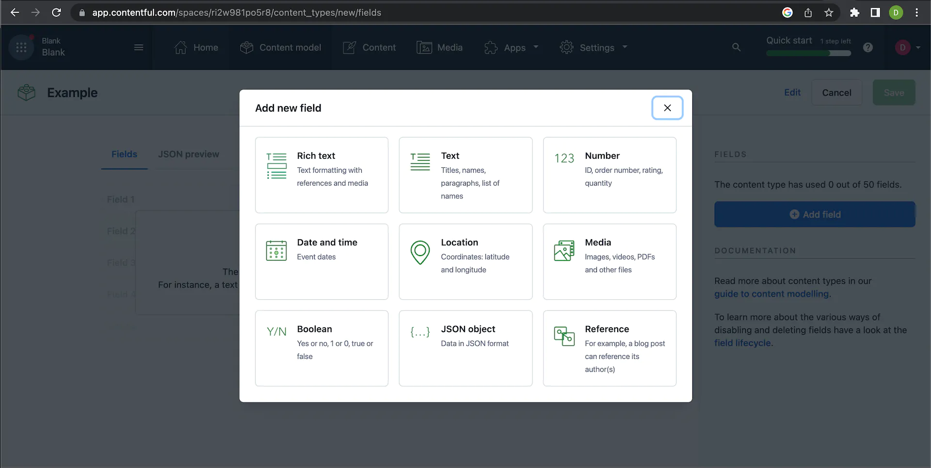 field contentful