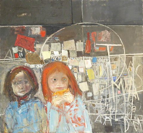 Joan Eardley, Children and Chalked Wall 2