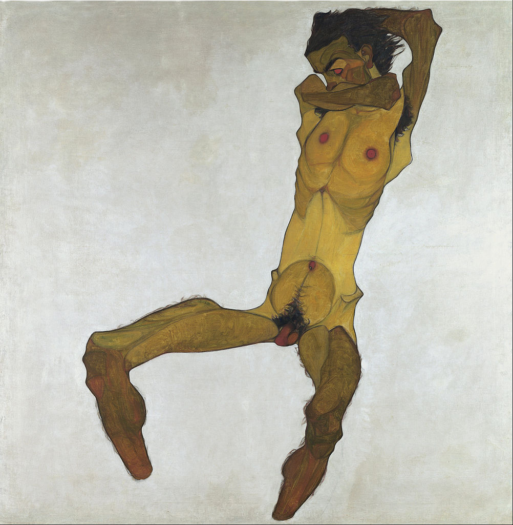 1002px-Egon Schiele - Seated Male Nude (Self-Portrait) - Google Art Project