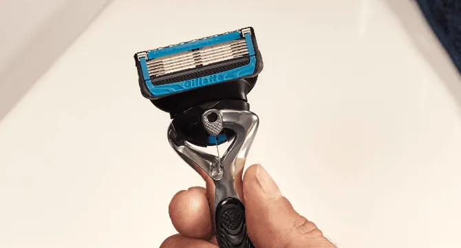 Rinse your razor without tapping it against the sink to avoid damage.
