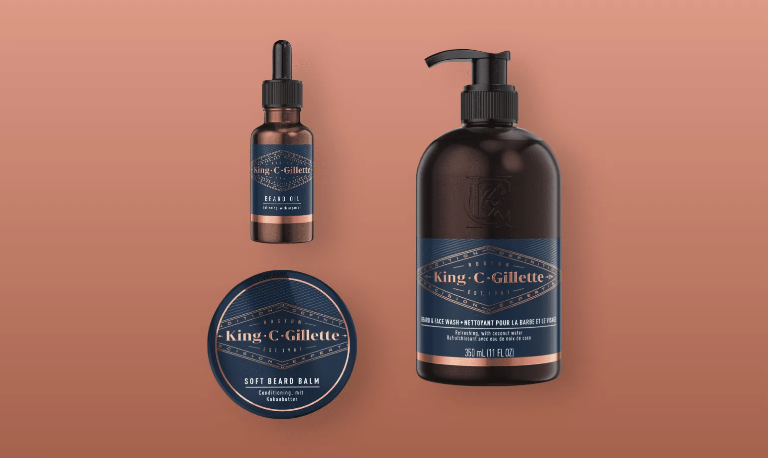 Three King C. Gillette Products For Beard Care