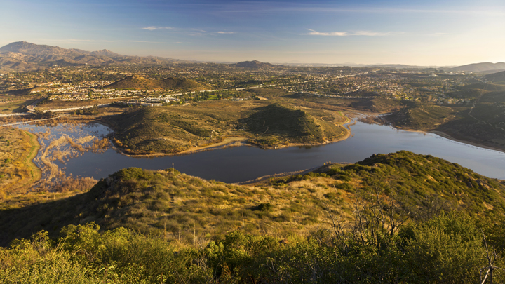 Landscape of San Diego County and Lake Hodges