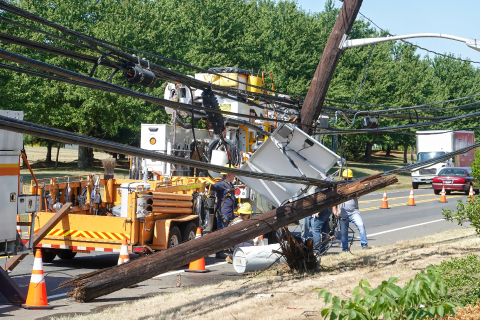 Down power line creating outages.