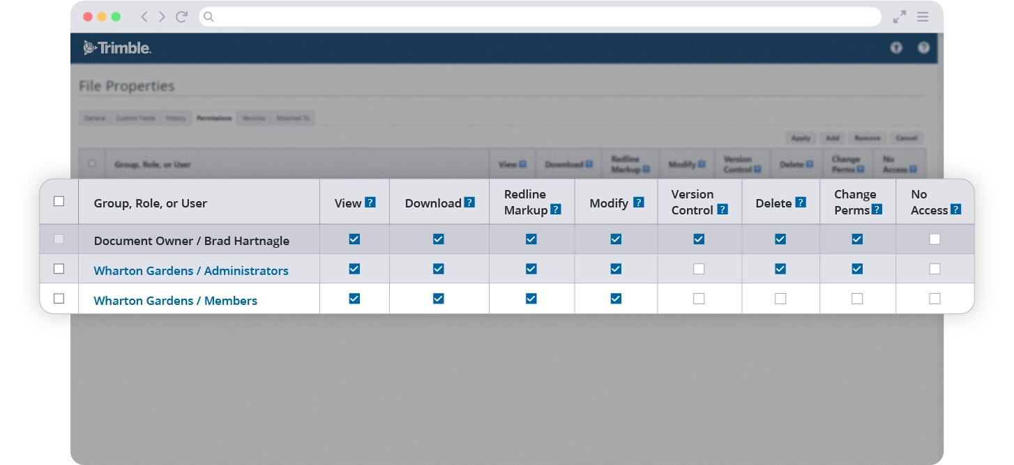 Trimble Unity Construct screenshot showing file properties