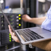 Engineer in the server room