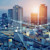 Cityscape network tech concept