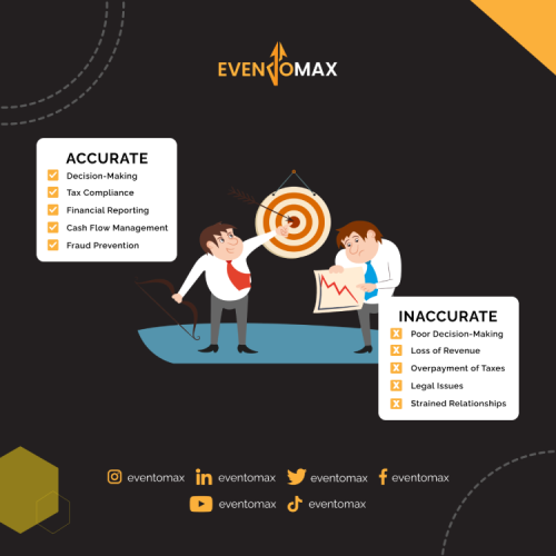 Eventomax Bookkeepers are trained professionals who have accurate records and avoid incoming mistakes