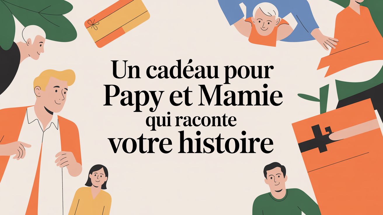 Un cadeau pour papy et mamie qui raconte votre histoire