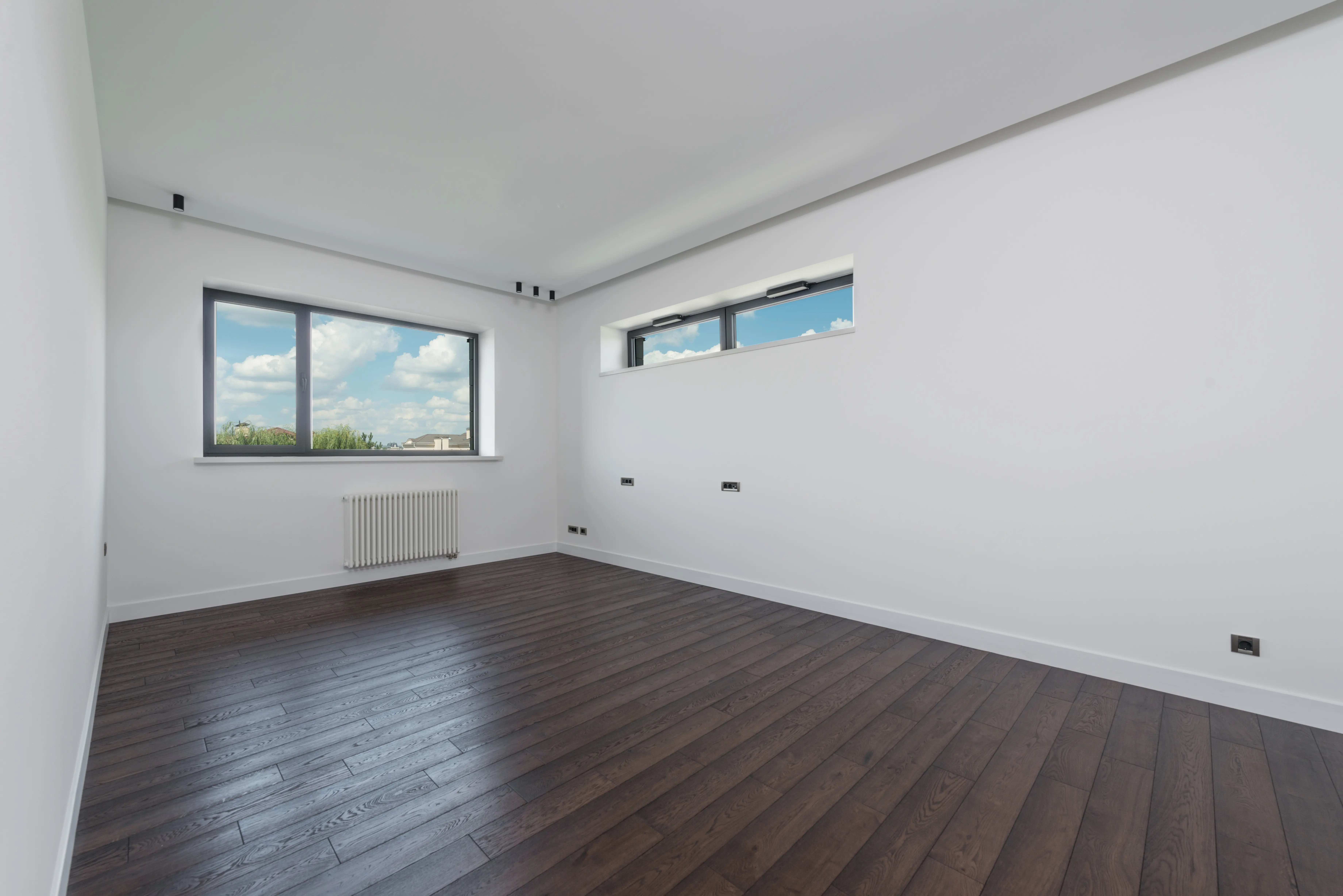 An empty room in a home.