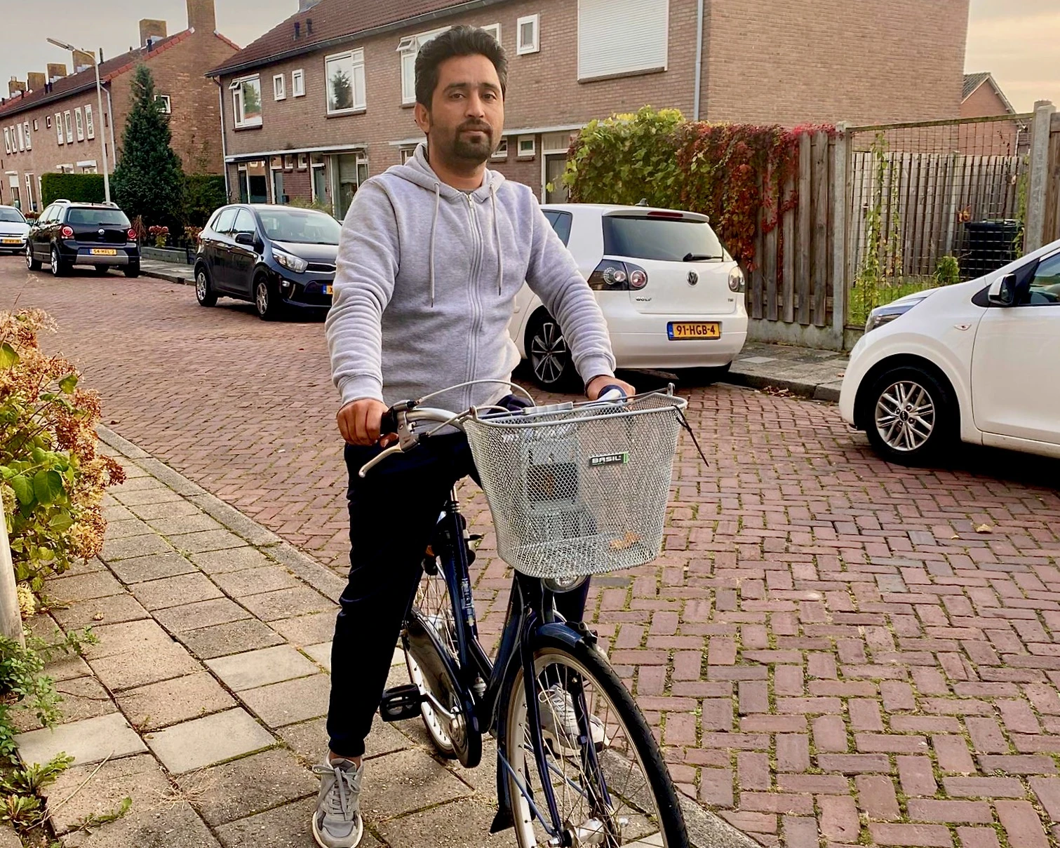 Sayed Sadaqat on his bicycle.