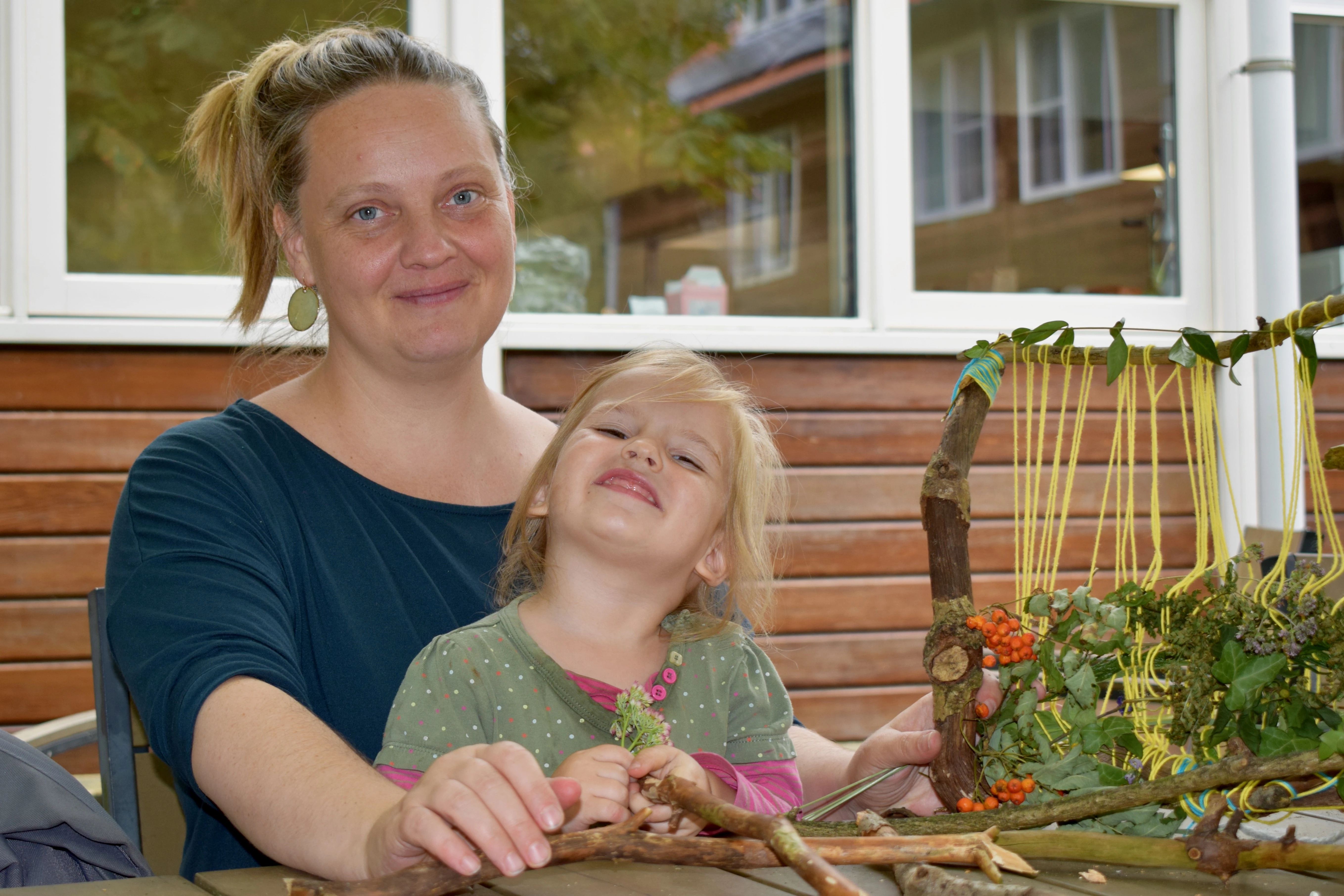 Ukrainian Mariam and her daughter at the VluchtelingenWerk Nederland (VWN) children's holiday weeks in Oisterwijk, Netherlands.