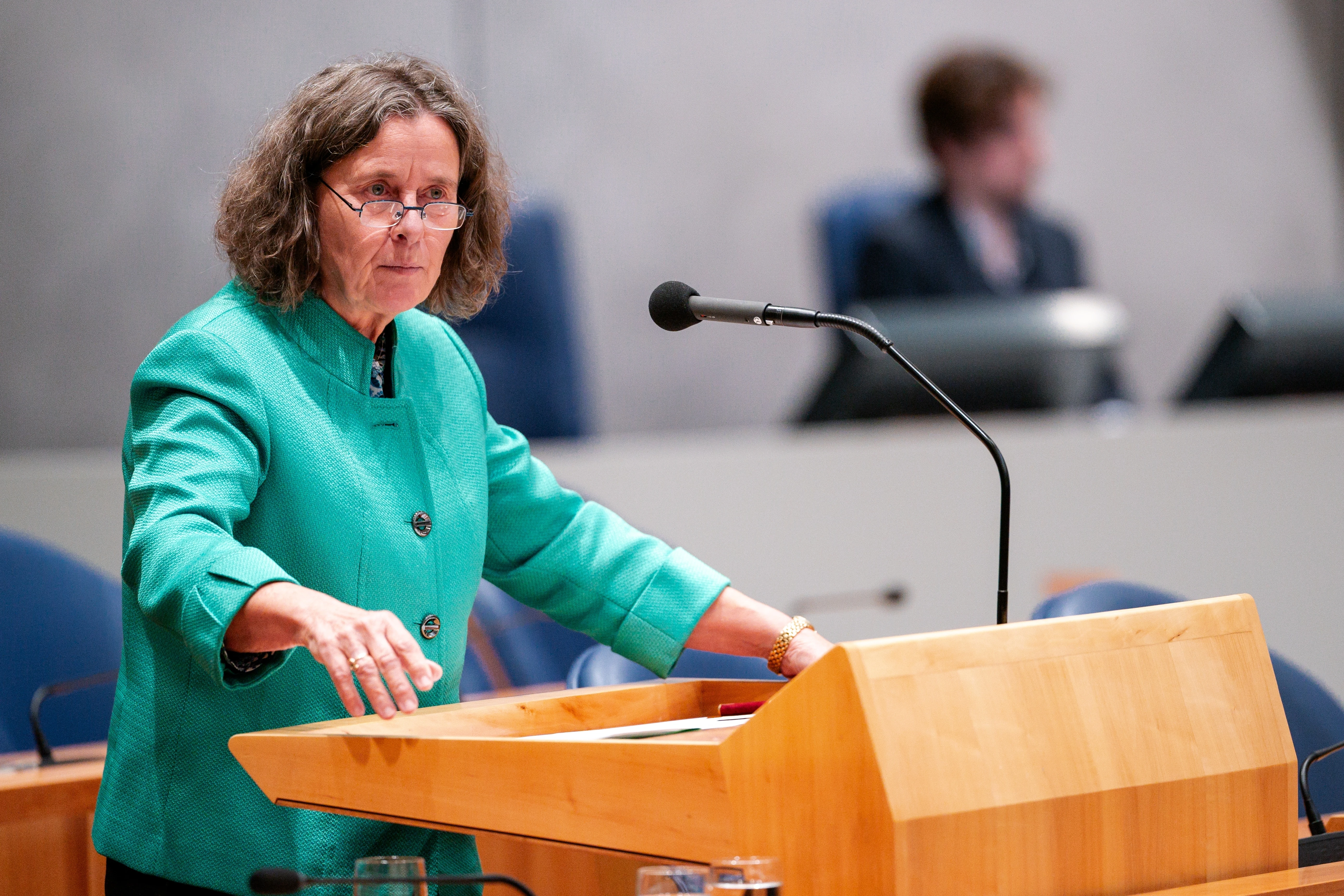 Asielminister Marjolein Faber aan het woord in de Tweede Kamer.