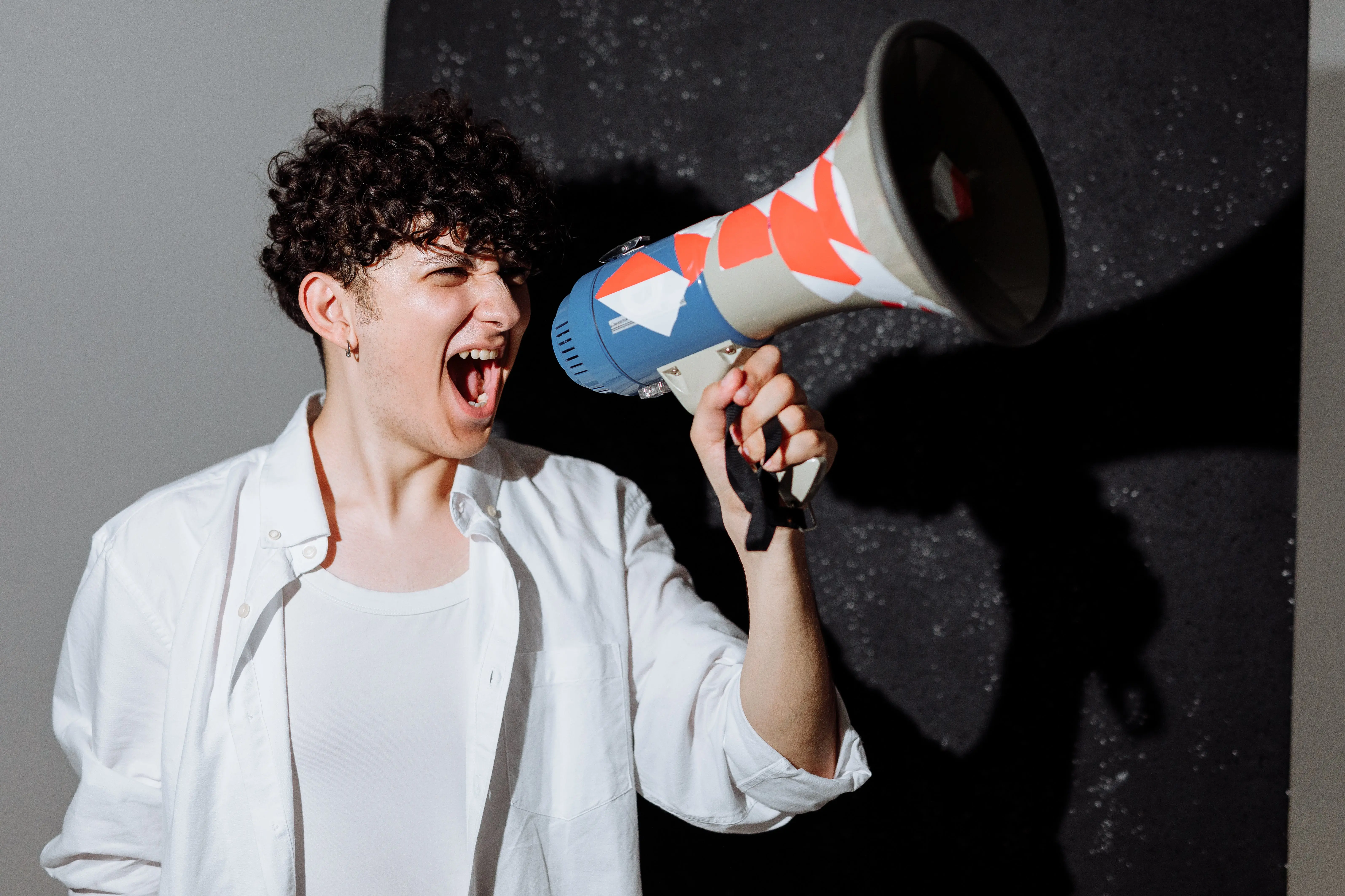 Person with a megaphone