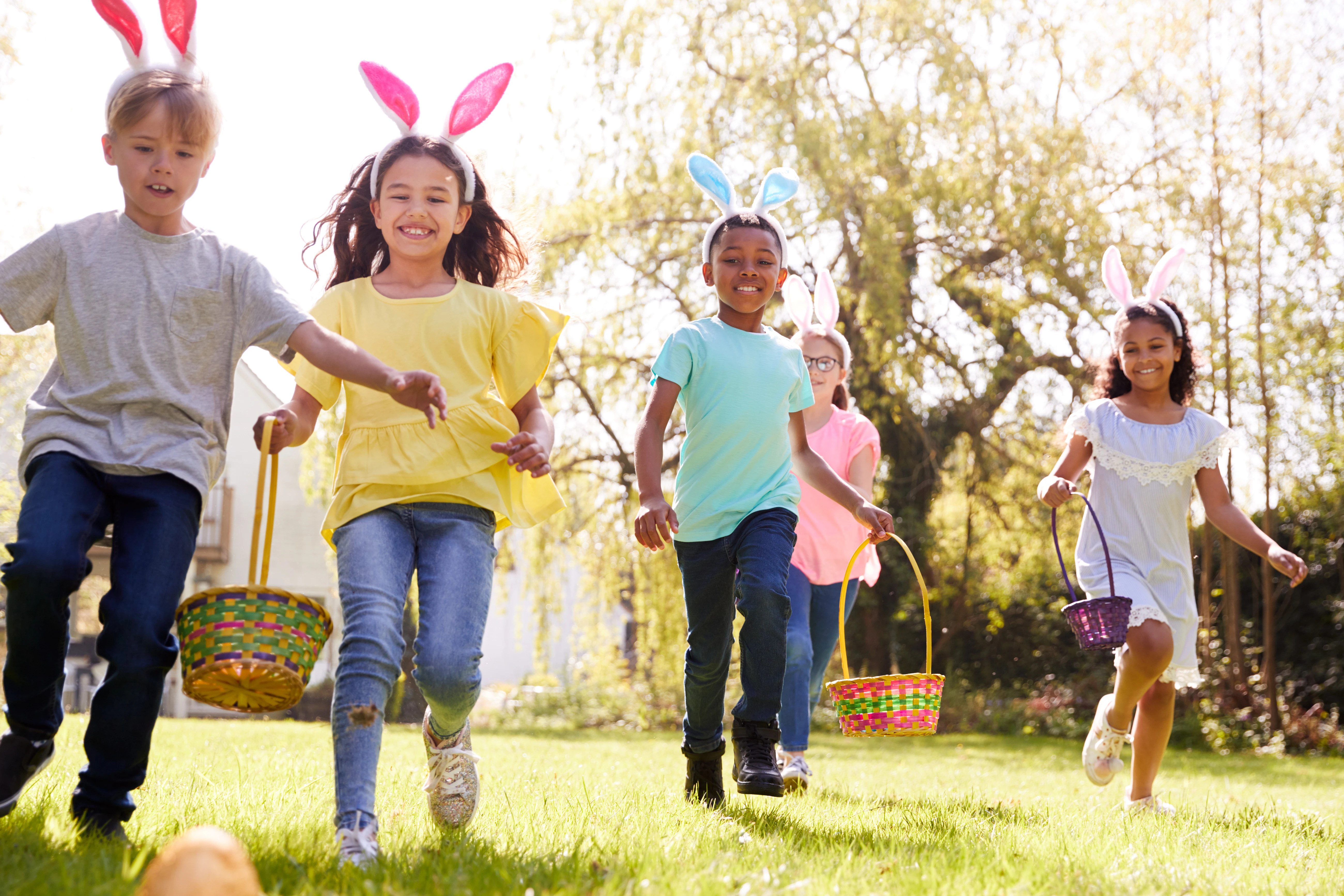 Çocuklar Paskalya yumurtası arıyor