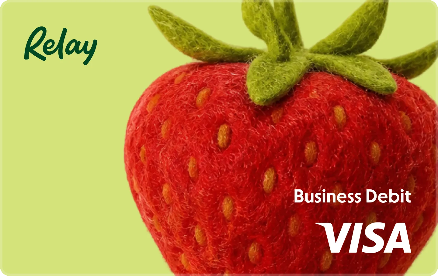 Limited-edition strawberry Relay debit card.