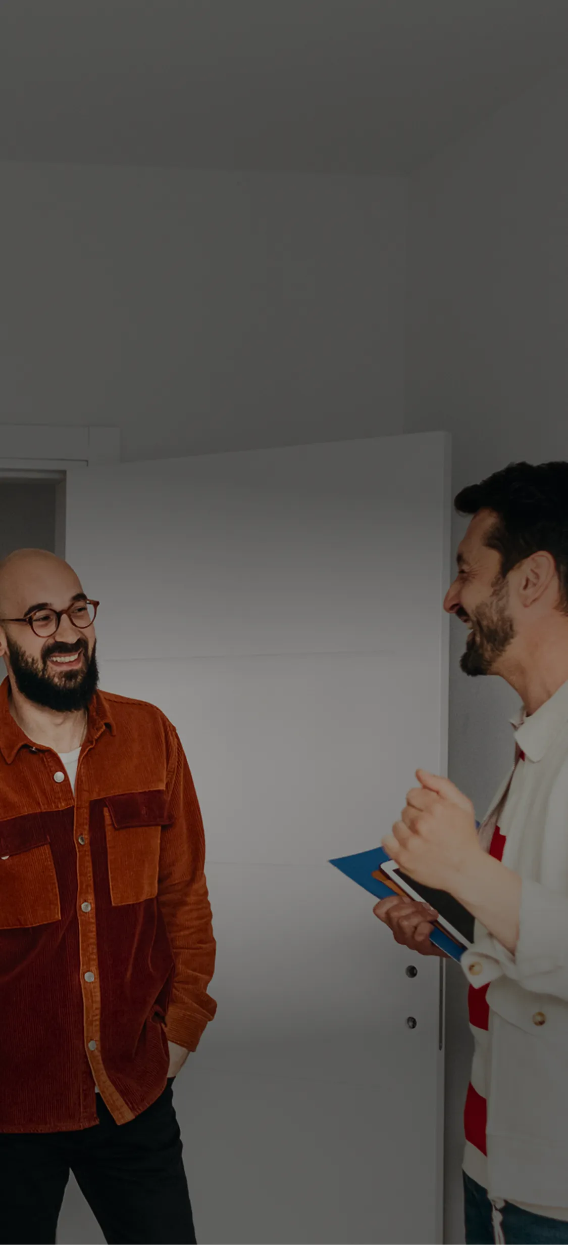 Agent and client talking