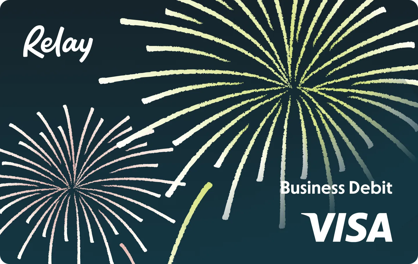 Limited-edition fireworks Relay debit card.
