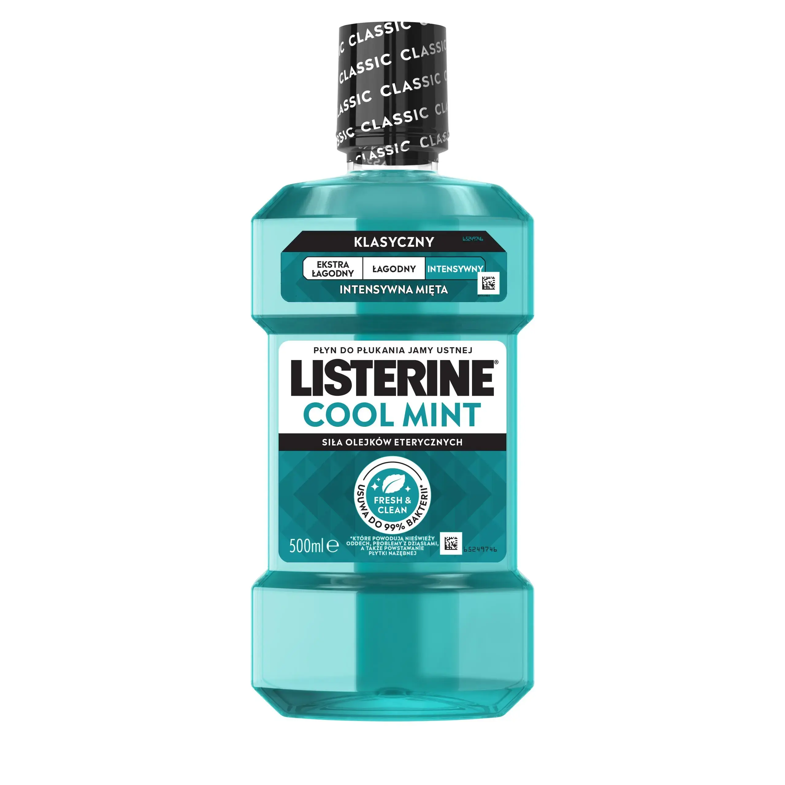 Płyn do płukania jamy ustnej LISTERINE® Cool Mint Intensywny Smak (Klasyczny), butelka 500 ml​