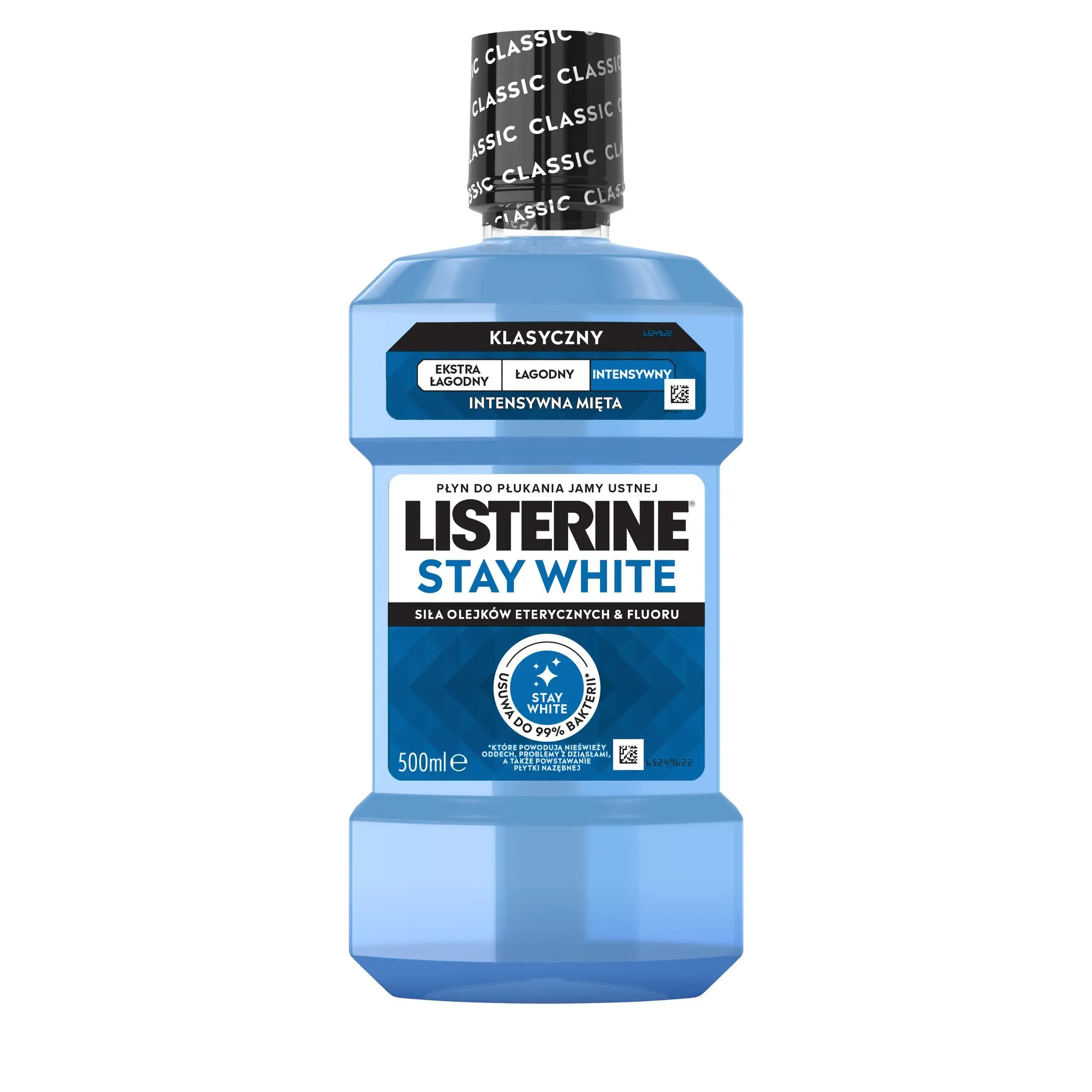 Płyn do płukania jamy ustnej LISTERINE® Stay White Intensywny Smak (Klasyczny), butelka 500 ml