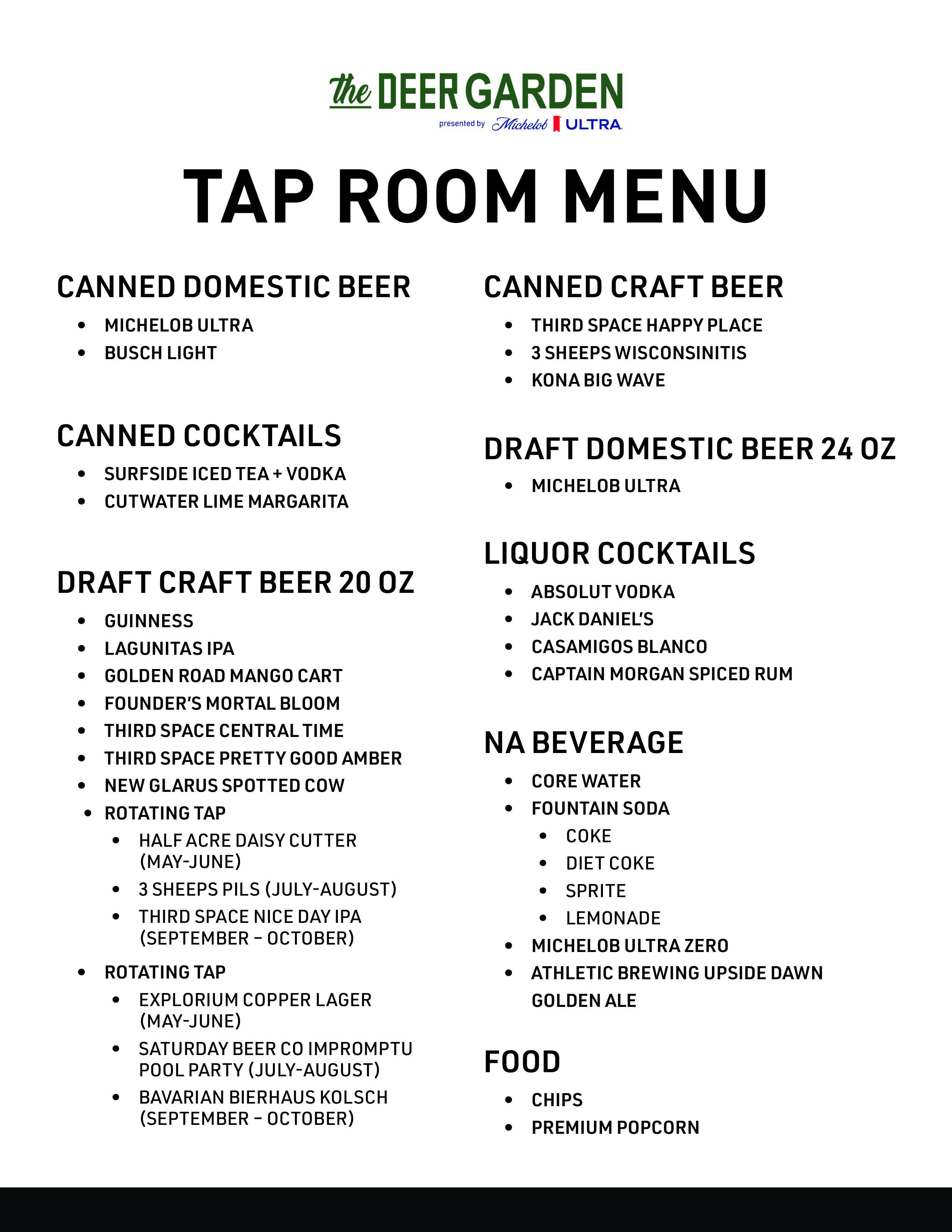 TheDeerGarden TapRoomMenu Website 8.5x11 Page 1