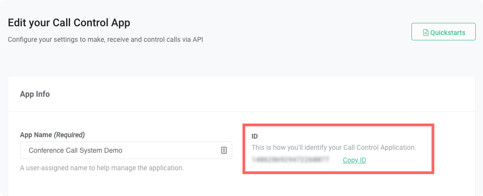 Finding the Call Control ID for a Call Control Application