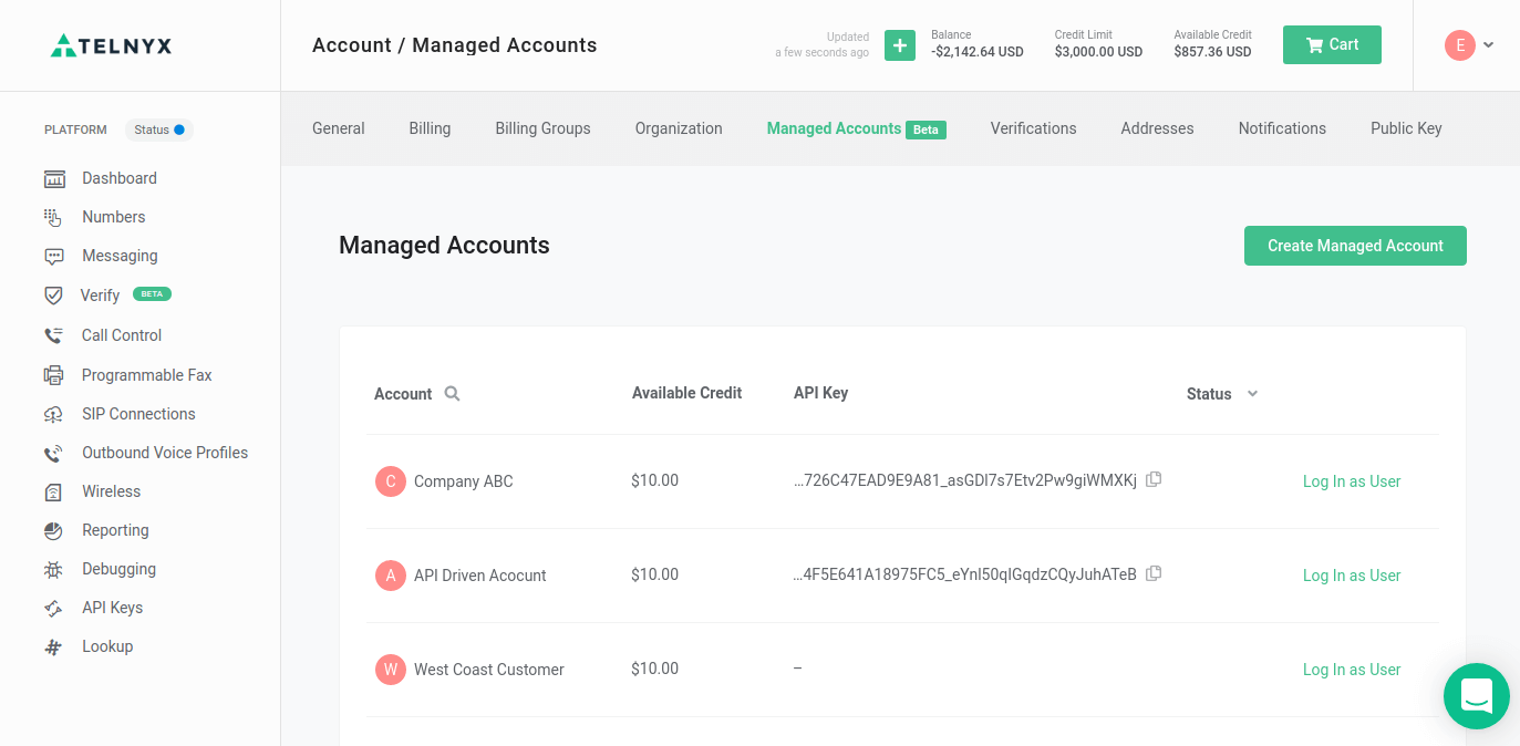 Managed Account Section