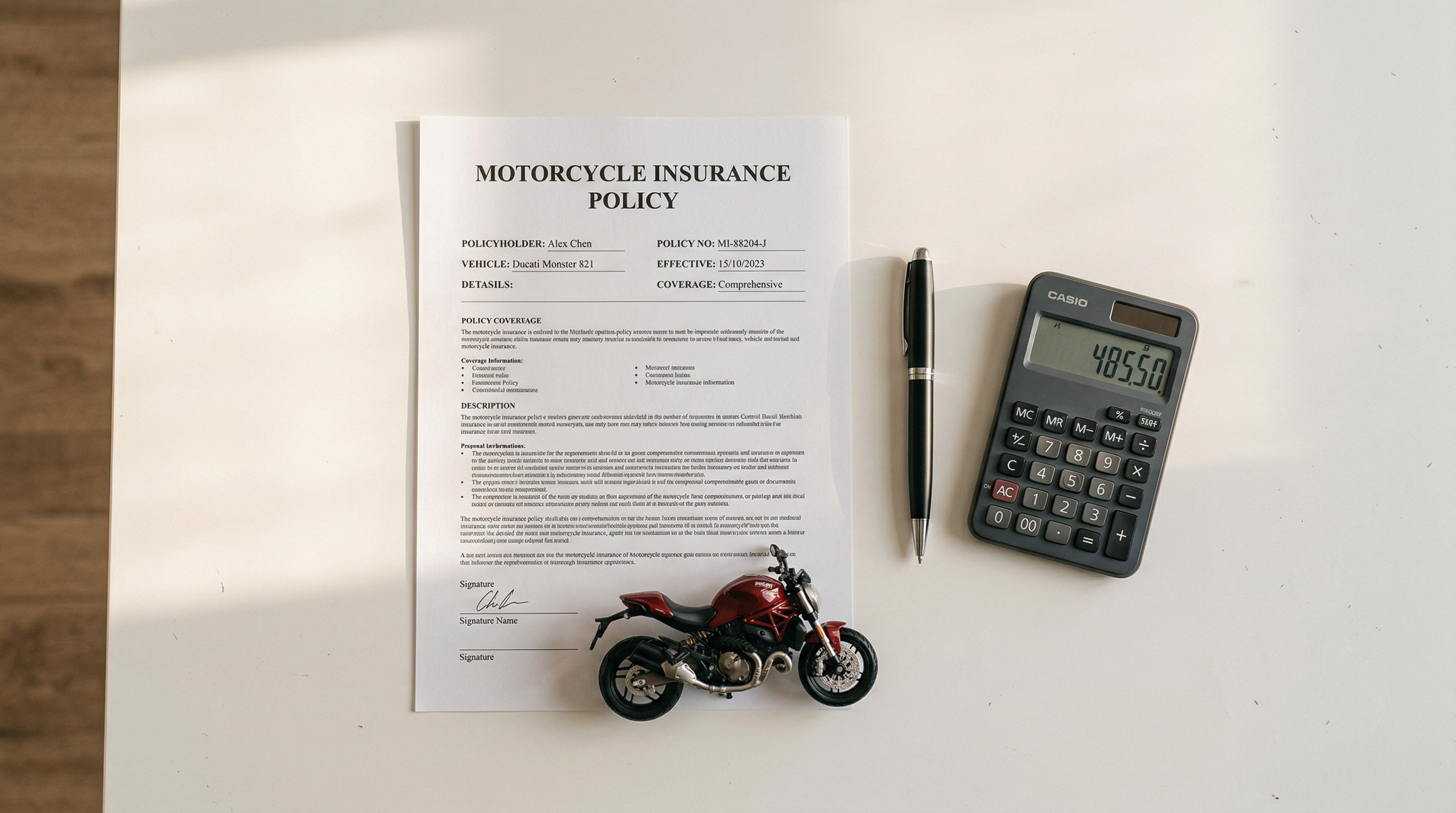 freepik flat-lay-topdown-photo-of-a-motorcycle-insurance-document-a-pen-a-small-motorcycle-model-or-helmet-and-a-calculator-on-a-clean-white-desk.-warm-natural-light-from-the-side.-minimal-modern 0003