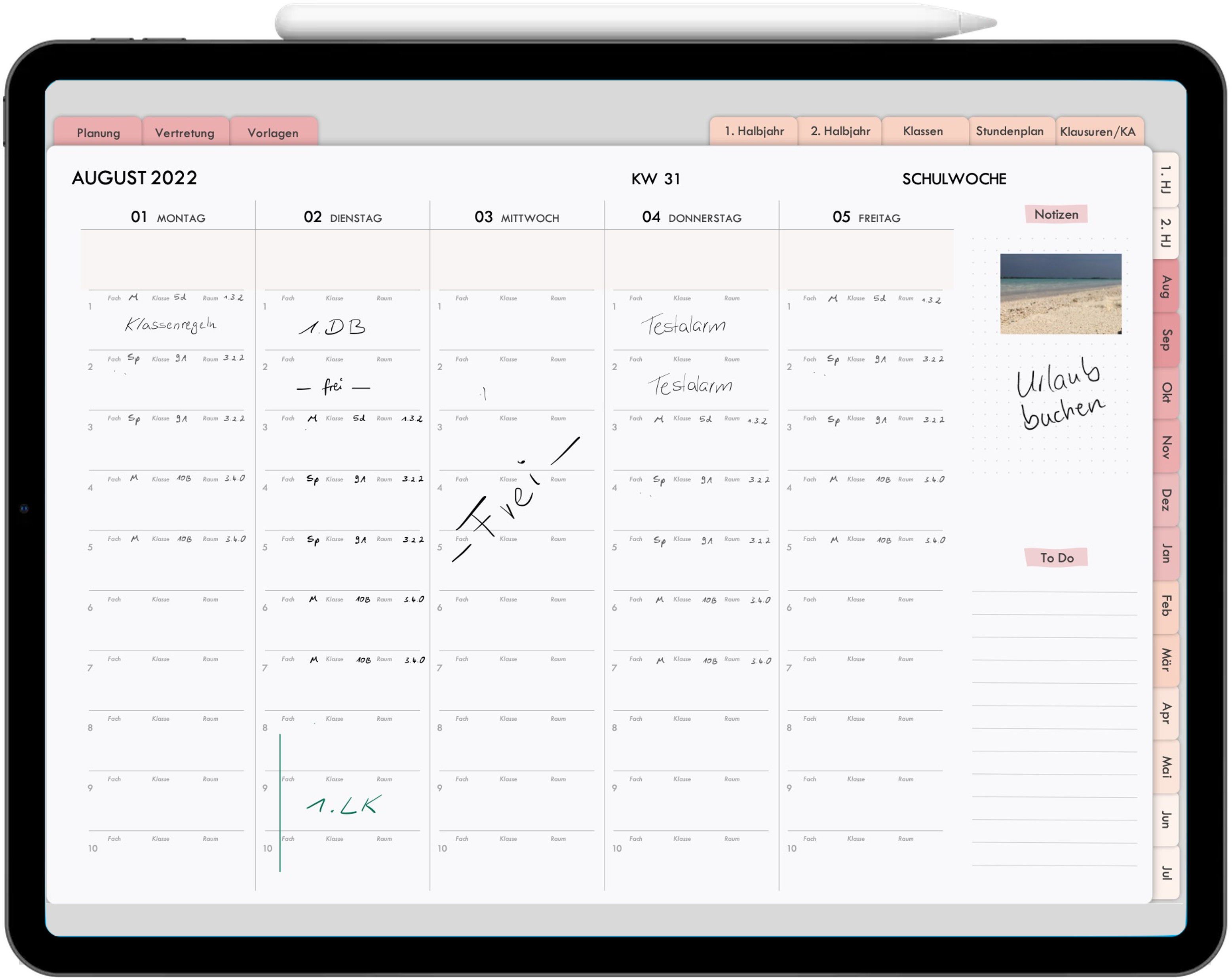 Digitaler Lehrerkalender - Einfach & DSVGO Konform