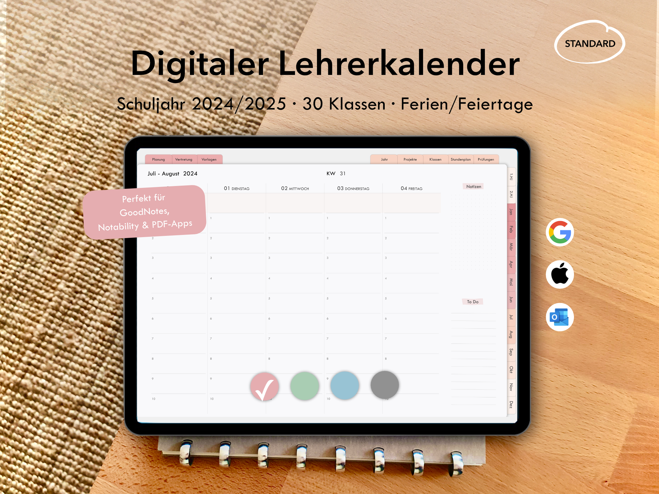 Digitaler Lehrerplaner 2024 / 2025 Standard
