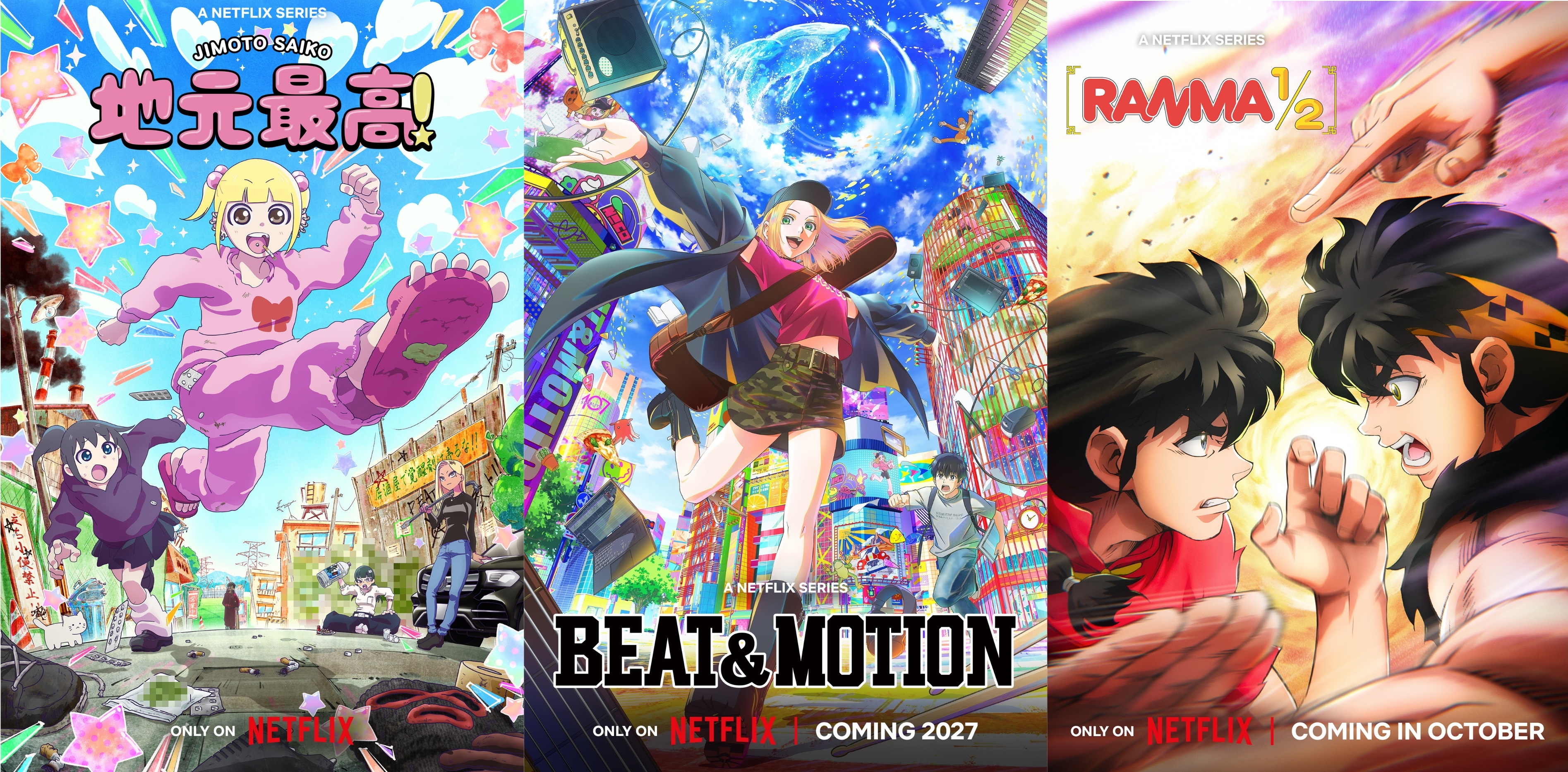 Poster MAPPA 15th anniversary dengan tiga judul Netflix termasuk Beat & Motion