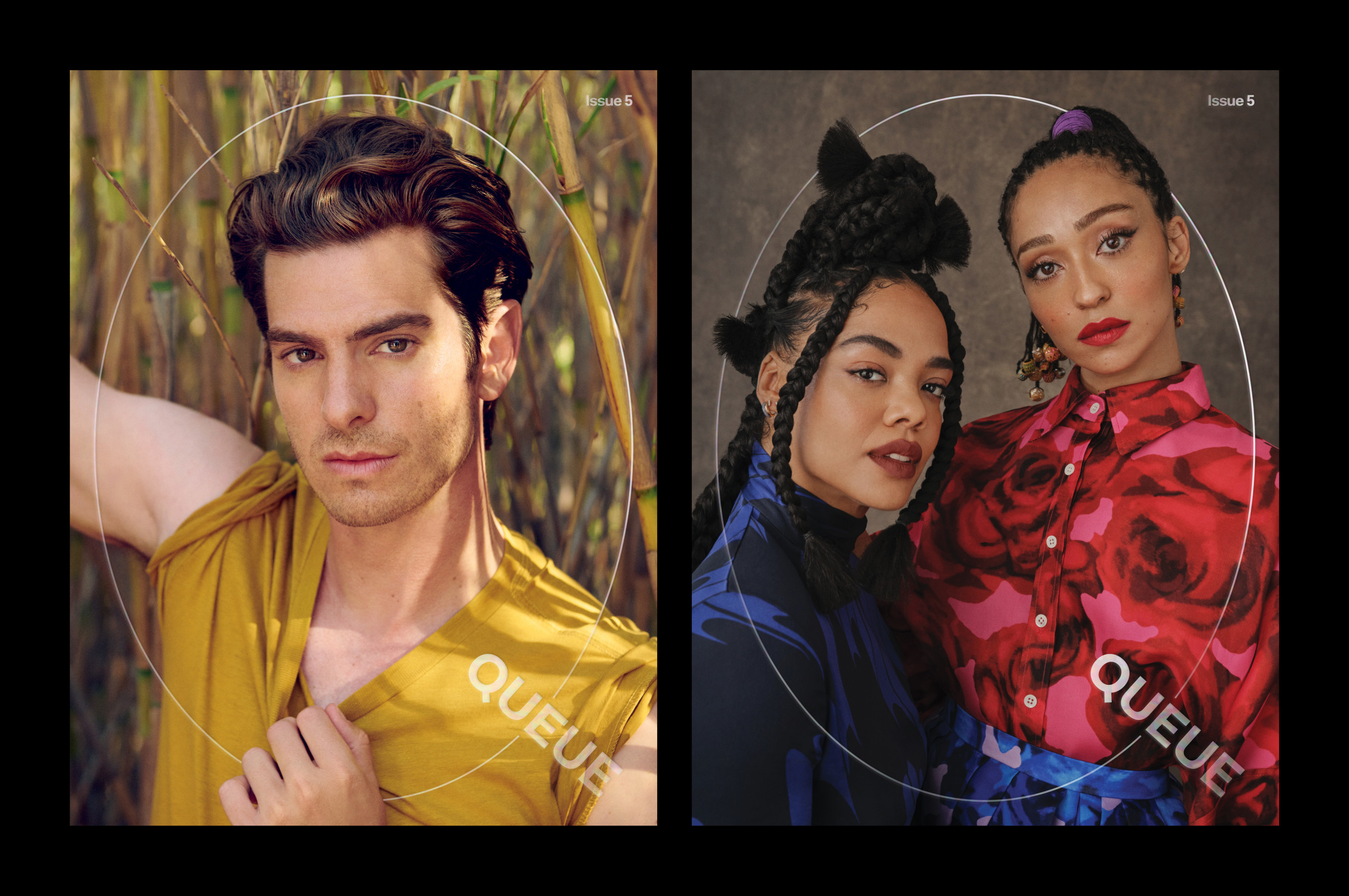 Tessa Thompson, Ruth Negga and Andrew Garfield Grace the Cover of ‘Queue’ Issue 5