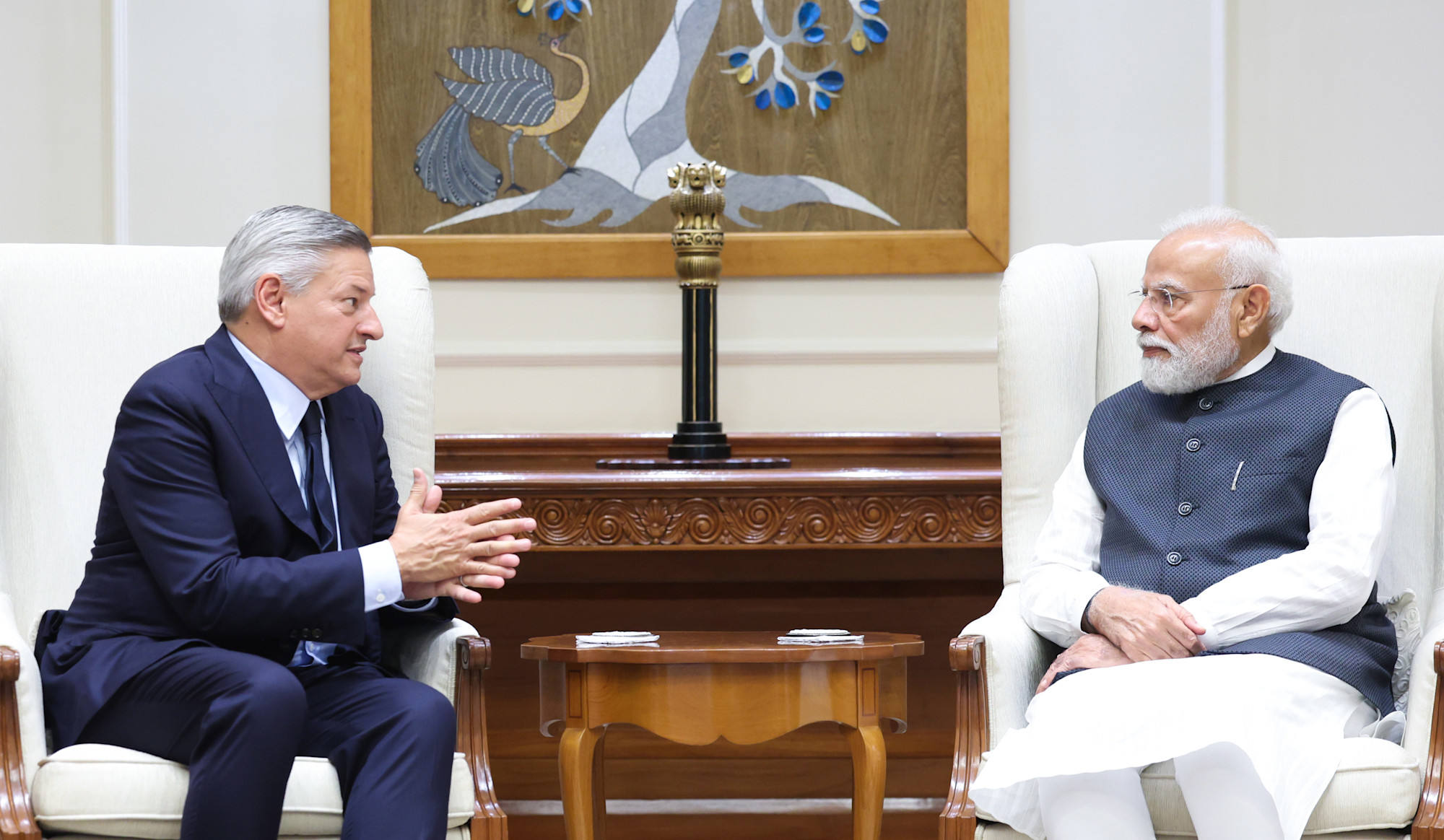 Ted Sarandos, Co-CEO Netflix in conversation with Hon ble Prime Minister Narendra Modi