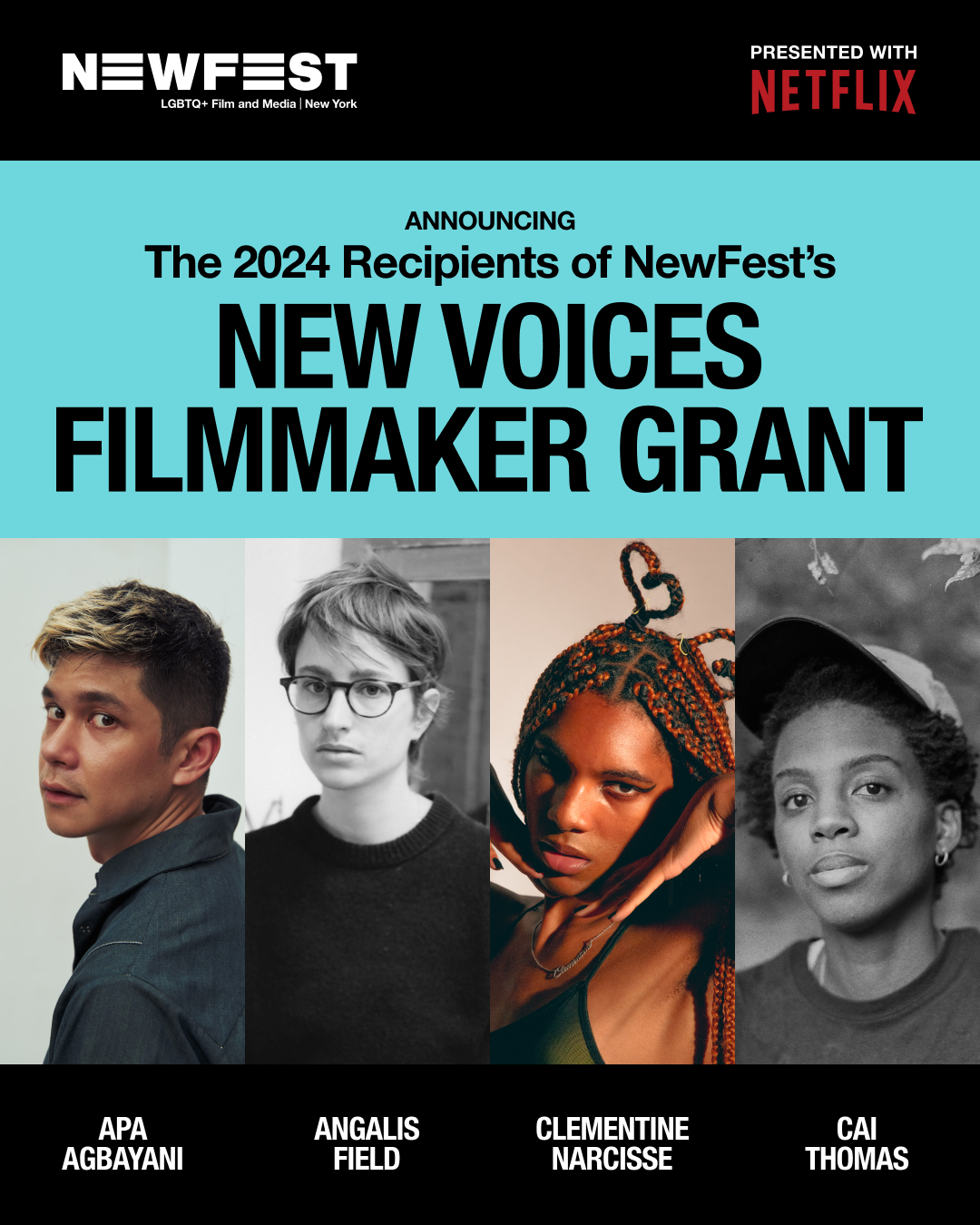 NewFest New Voices Filmmaker Grant Recipients 2024